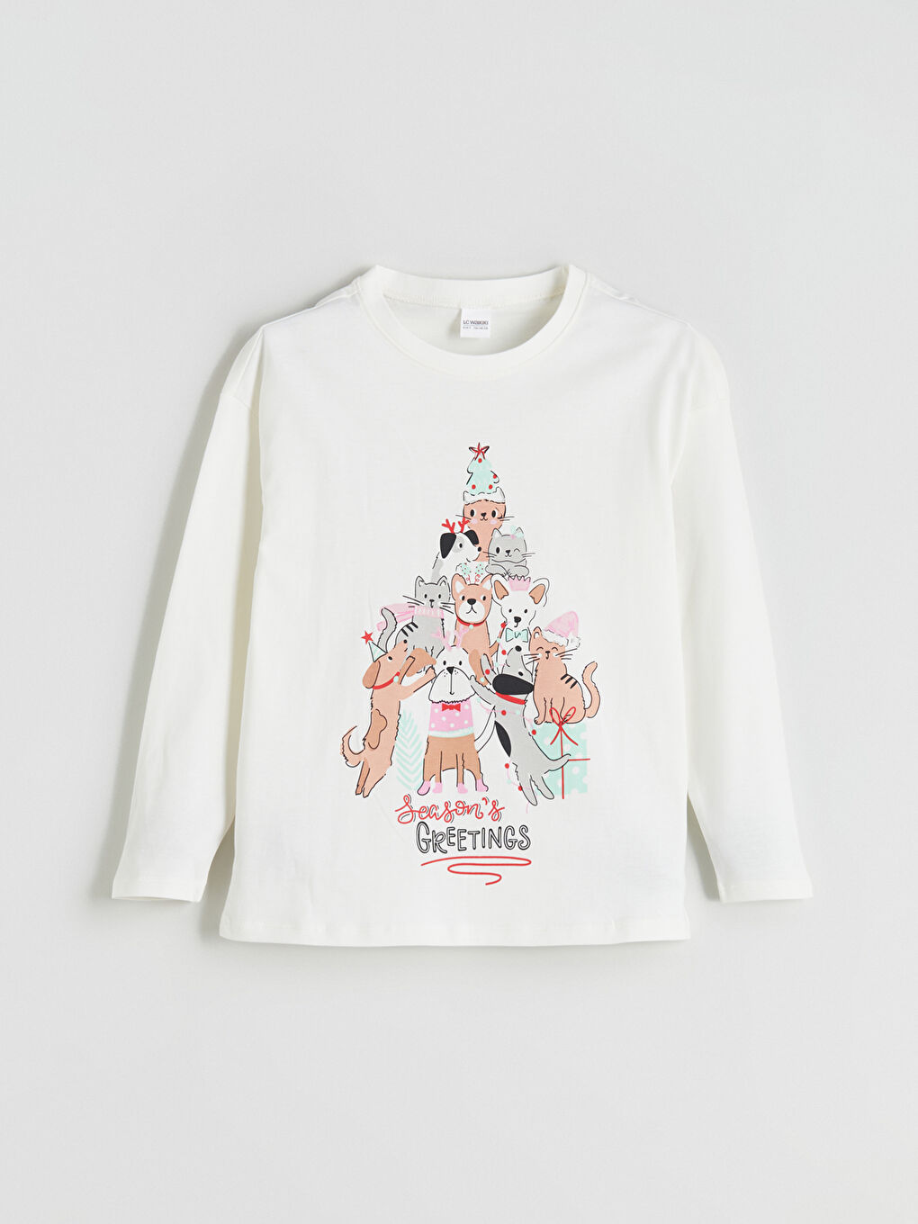 Crew Neck Girls' Pyjama Set-1