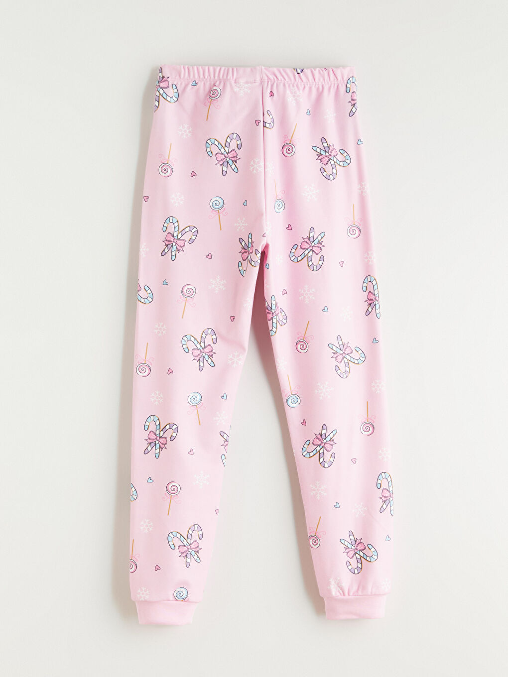 Pembe Bisiklet Yaka Kız Çocuk Pijama Takımı-7
