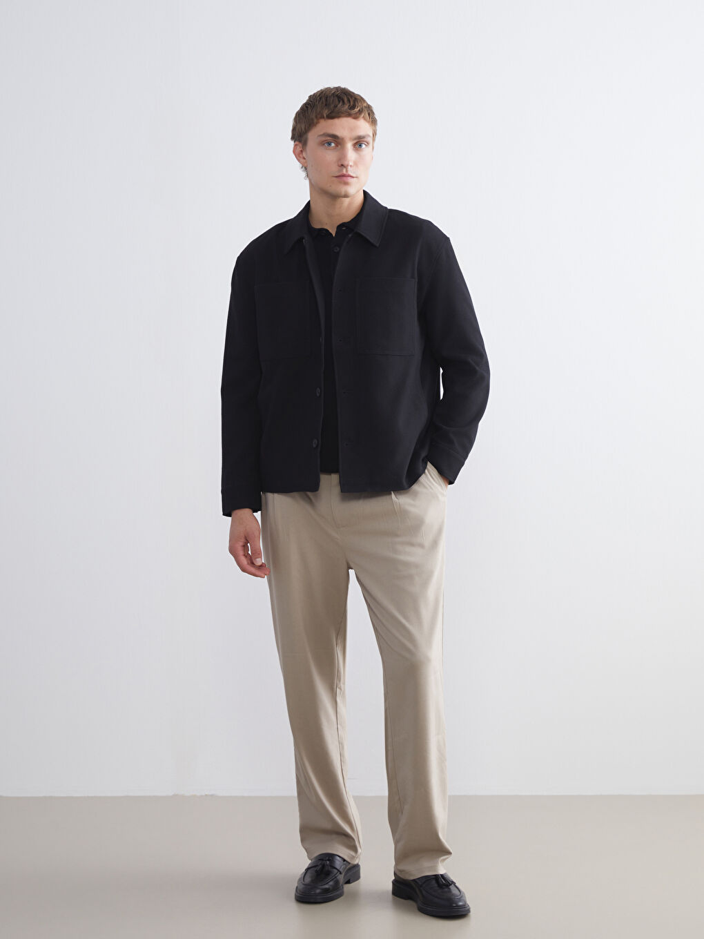 Regular Fit Long Sleeve Men's Shirt Jacket-1