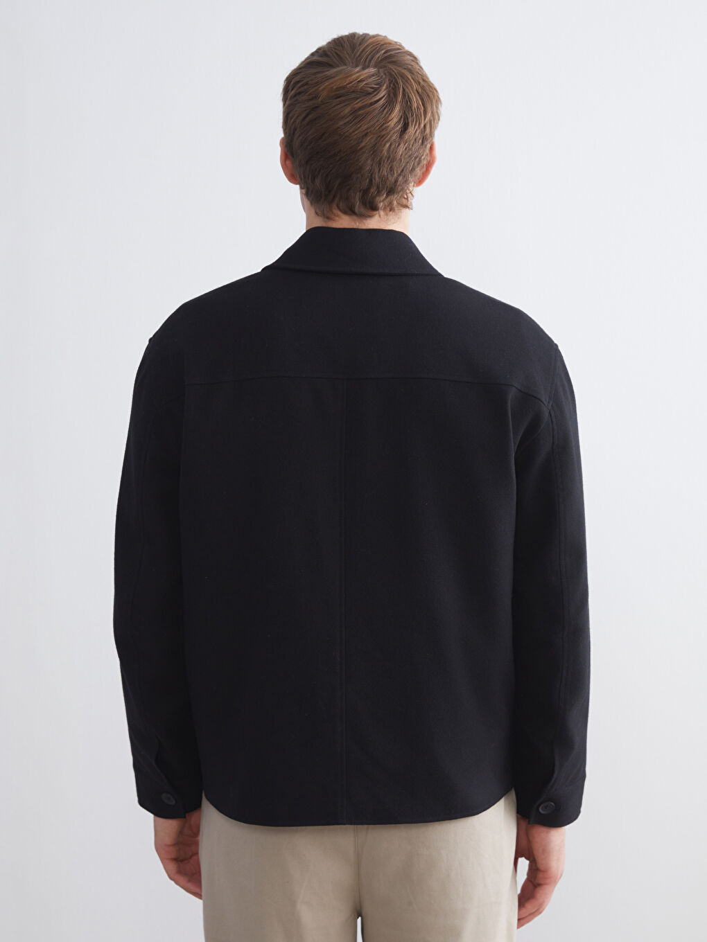 Regular Fit Long Sleeve Men's Shirt Jacket-3
