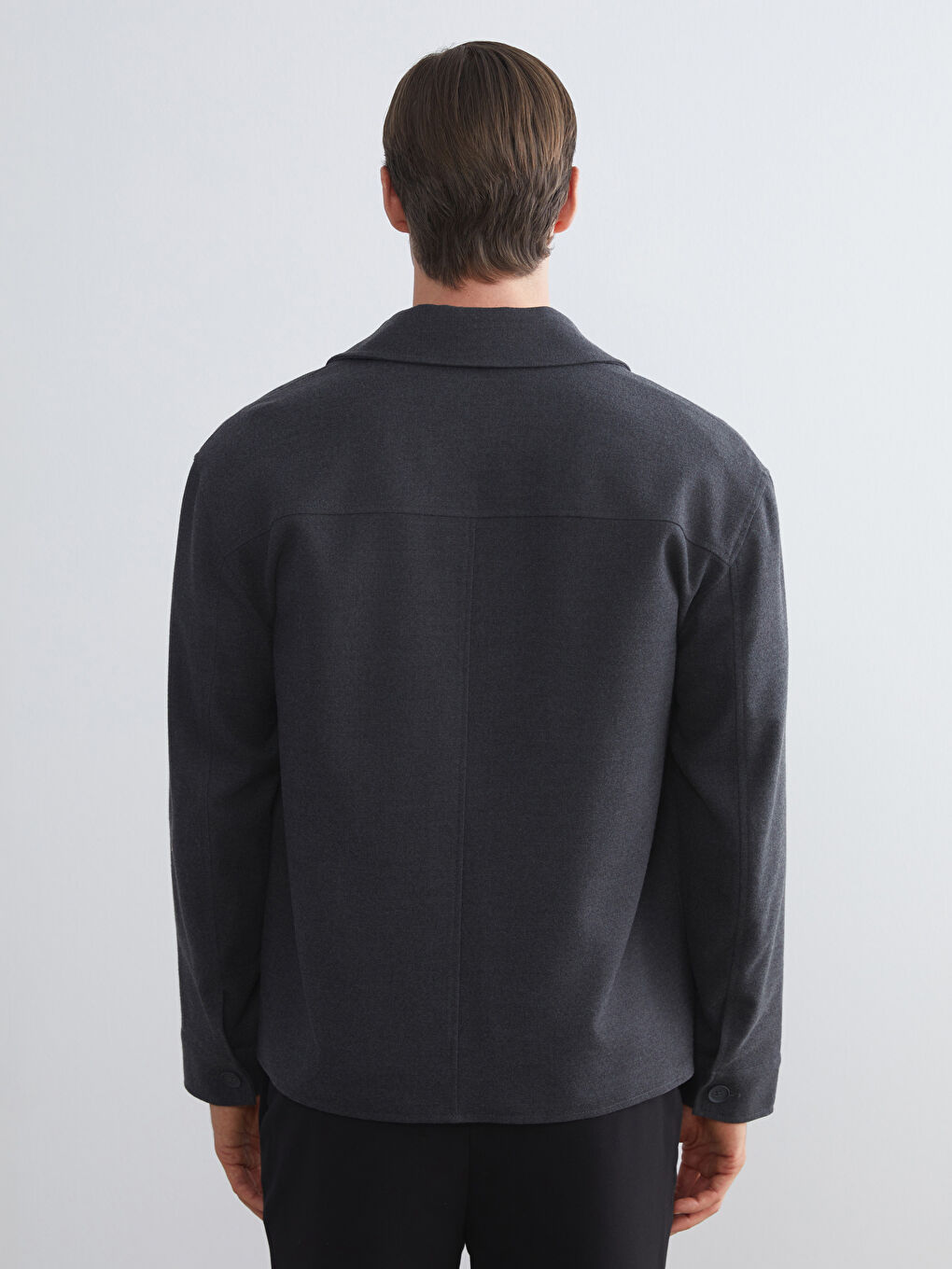 Regular Fit Long Sleeve Men's Shirt Jacket-4