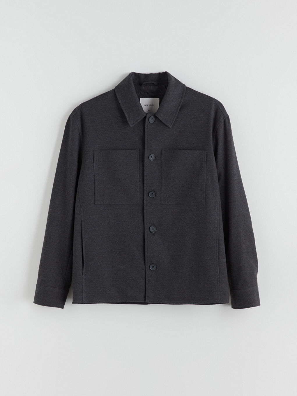 Regular Fit Long Sleeve Men's Shirt Jacket-5