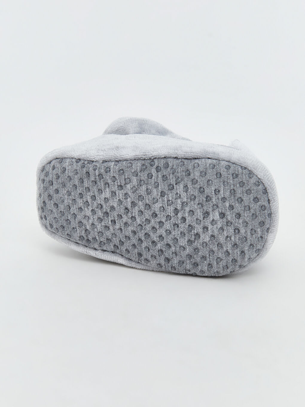 Gri Nakışlı Pelüş Kız Bebek Ev Botu-3