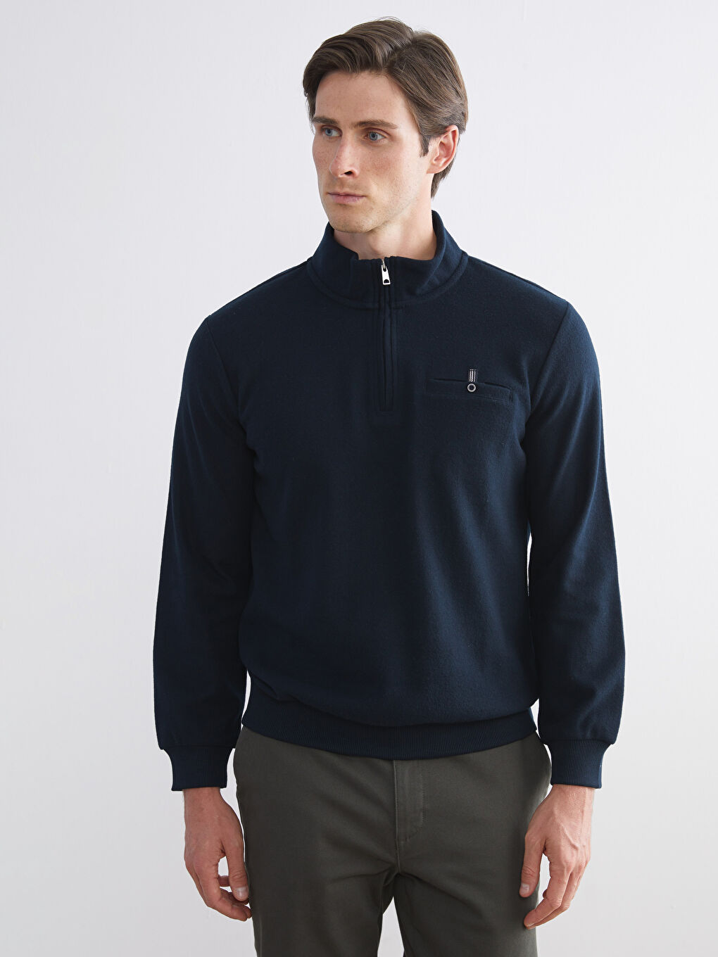 Sweatshirt mit Reißverschluss und Trichterkragen für Herren