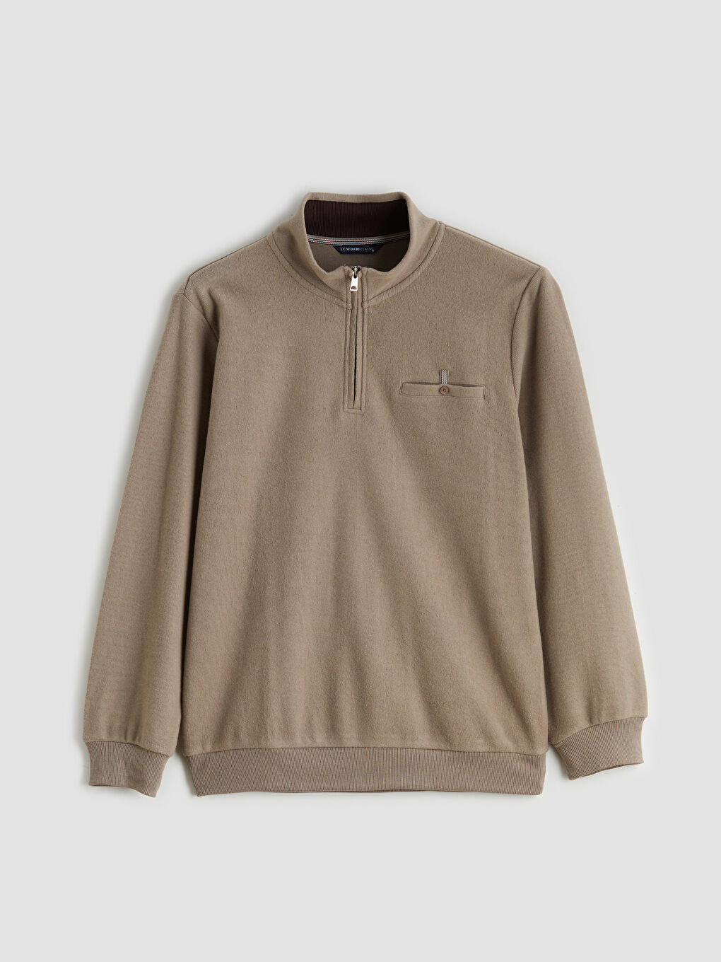 سویتشێرتی پیاوان بە یەخەی مل بەرز و زیپدار-4