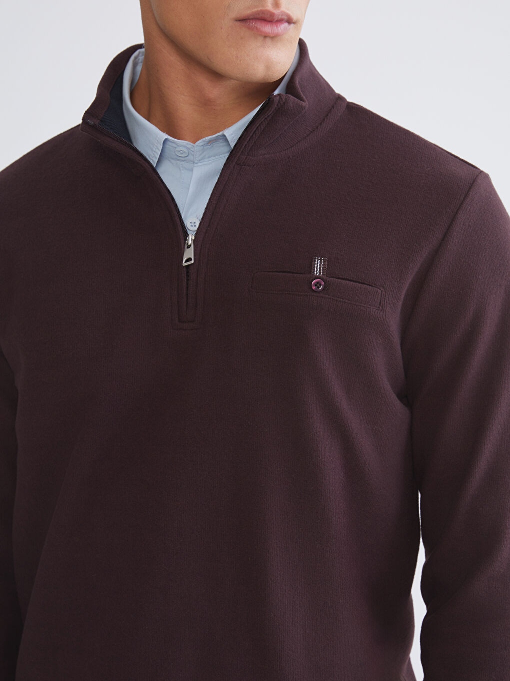 Ерлерге арналған свитшот биік жағалы және сыдырмалы-2