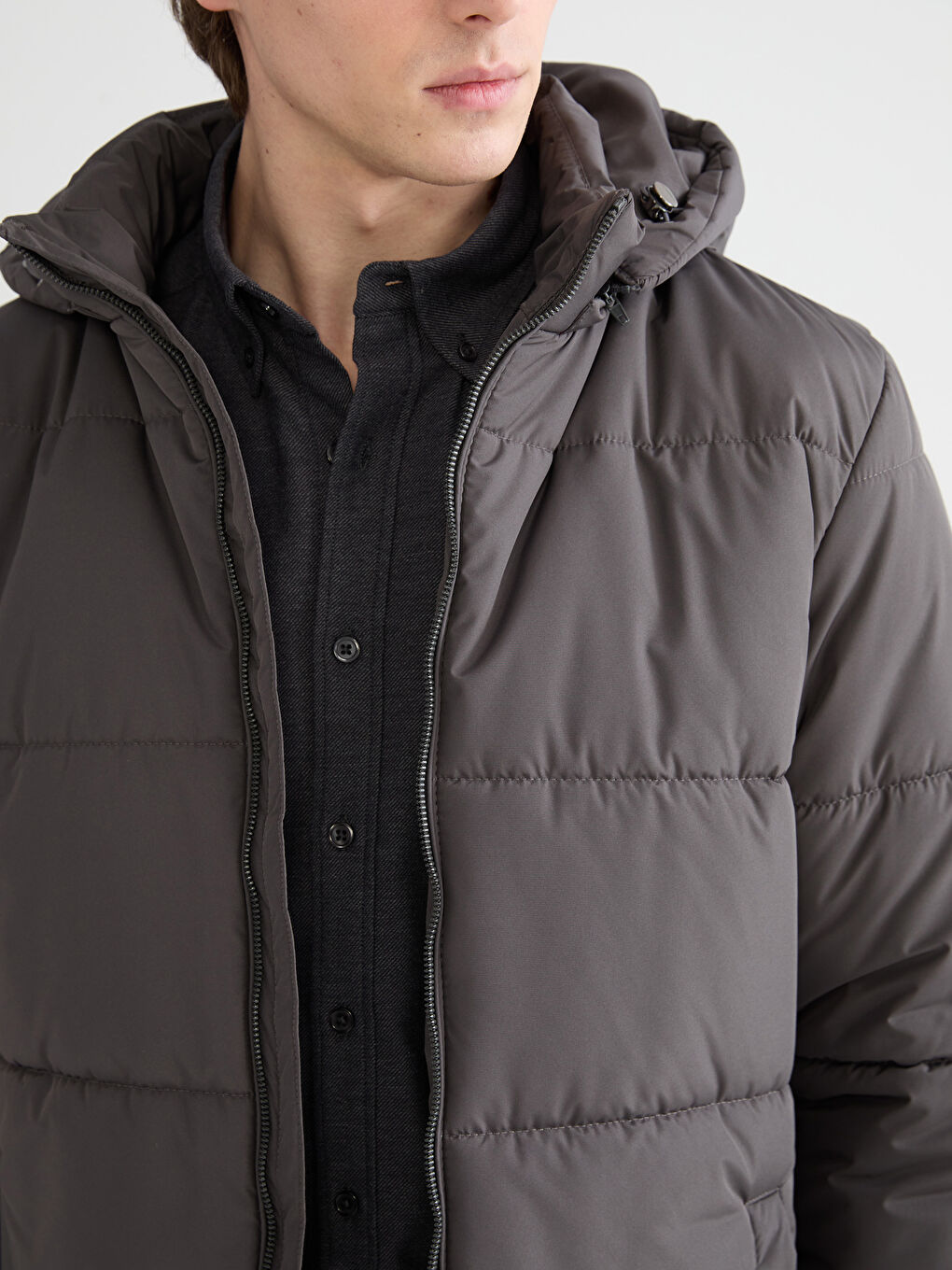 Standard Fit Hooded Men's Puffer Coat-3