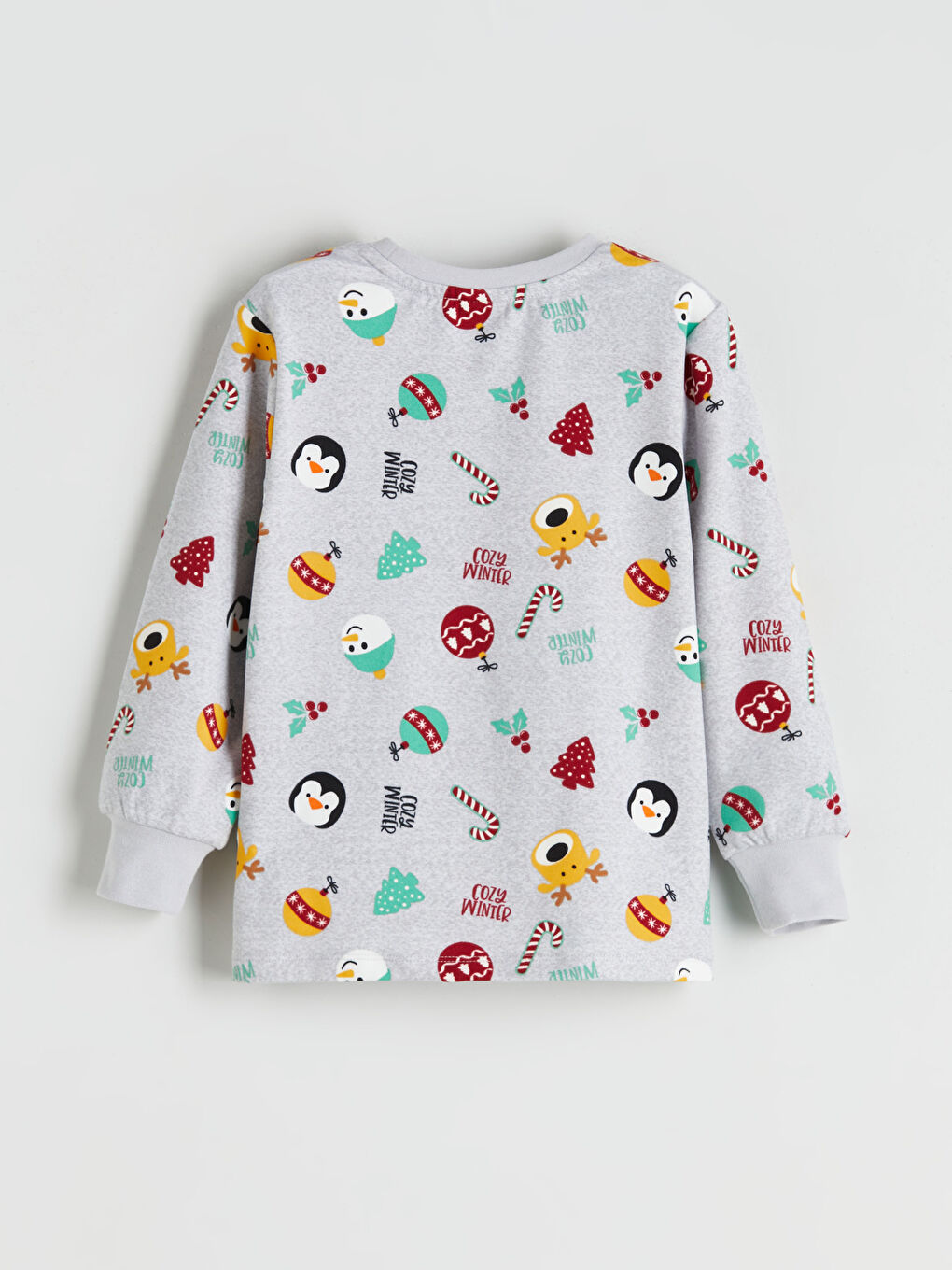 Gri Baskılı Erkek Çocuk Pijama Üst-1