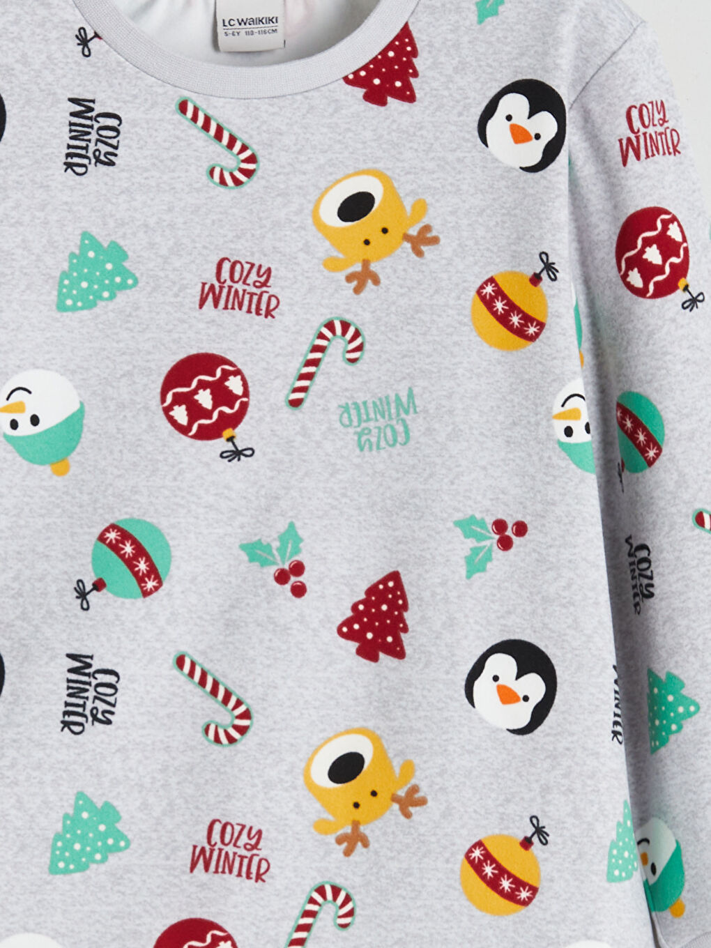 Gri Baskılı Erkek Çocuk Pijama Üst-2