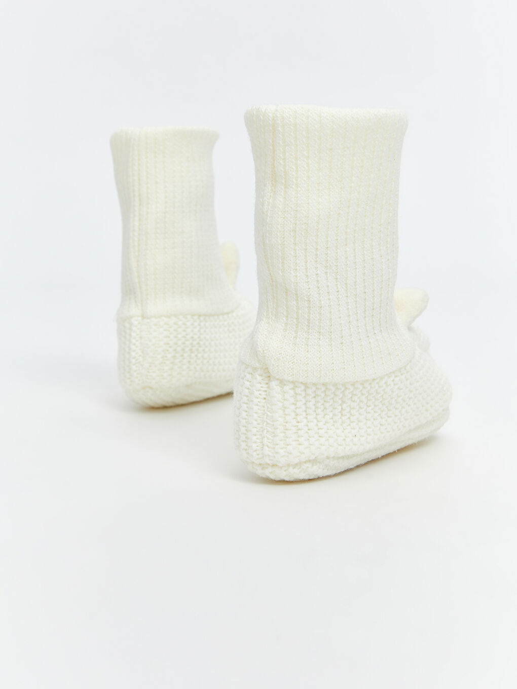 Ekru Tavşan Figürlü Kız Bebek Çoraplı Ev Ayakkabısı-3