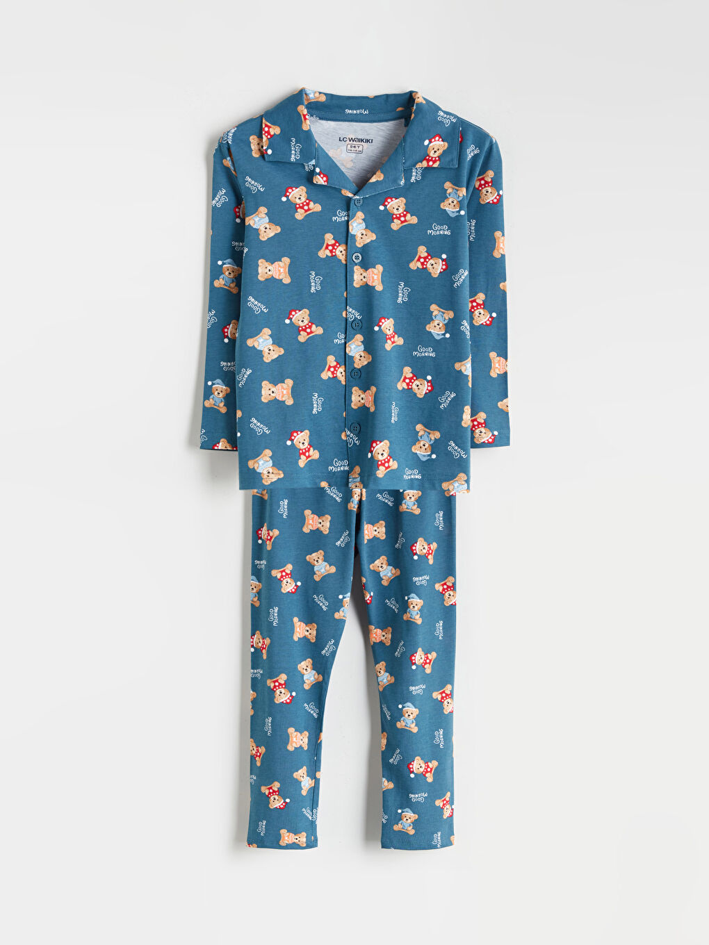 Пижамный комплект для мальчиков с отложным воротником на рождественскую тематику