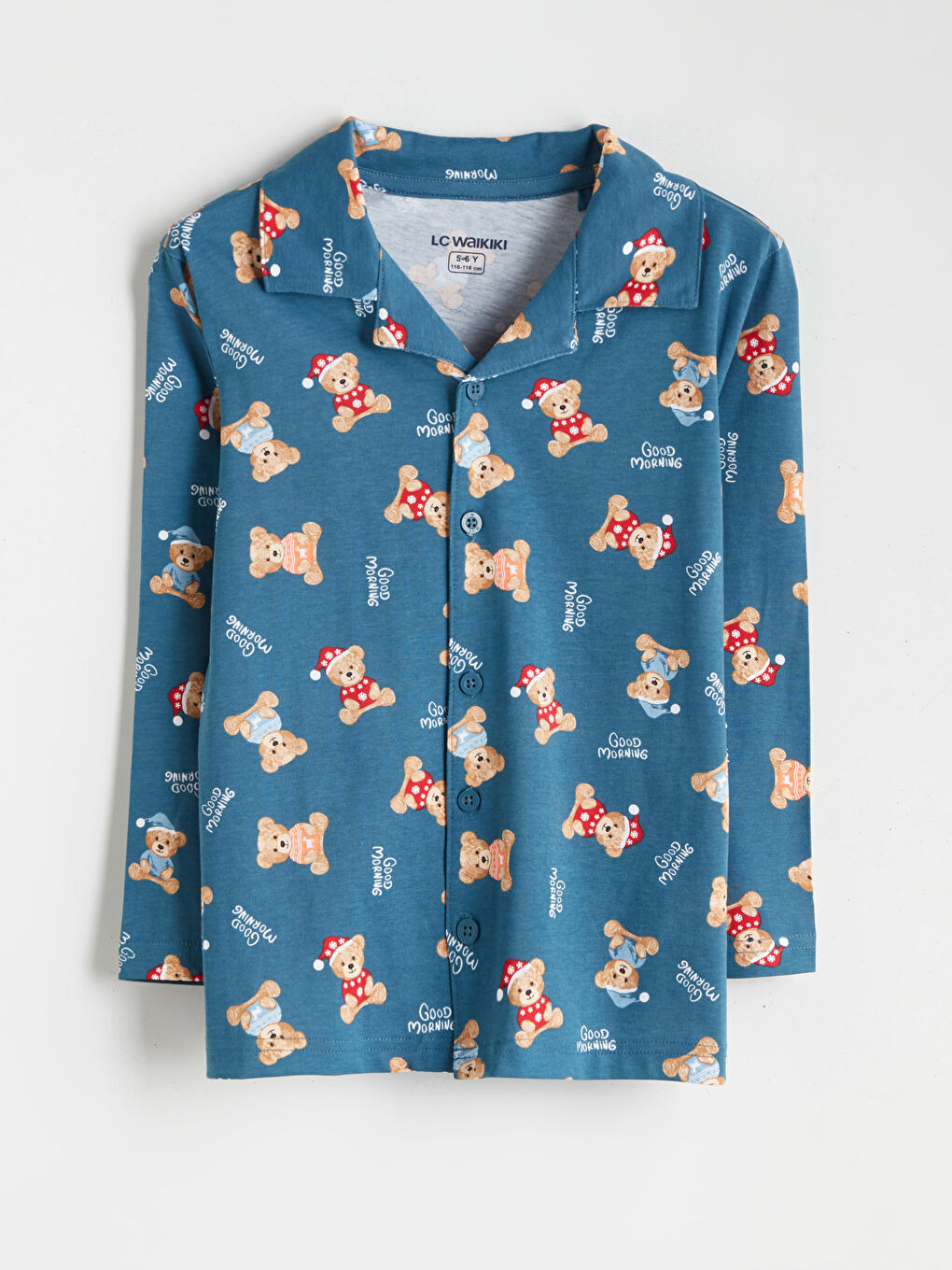 Пижамный комплект для мальчиков с отложным воротником на рождественскую тематику-1