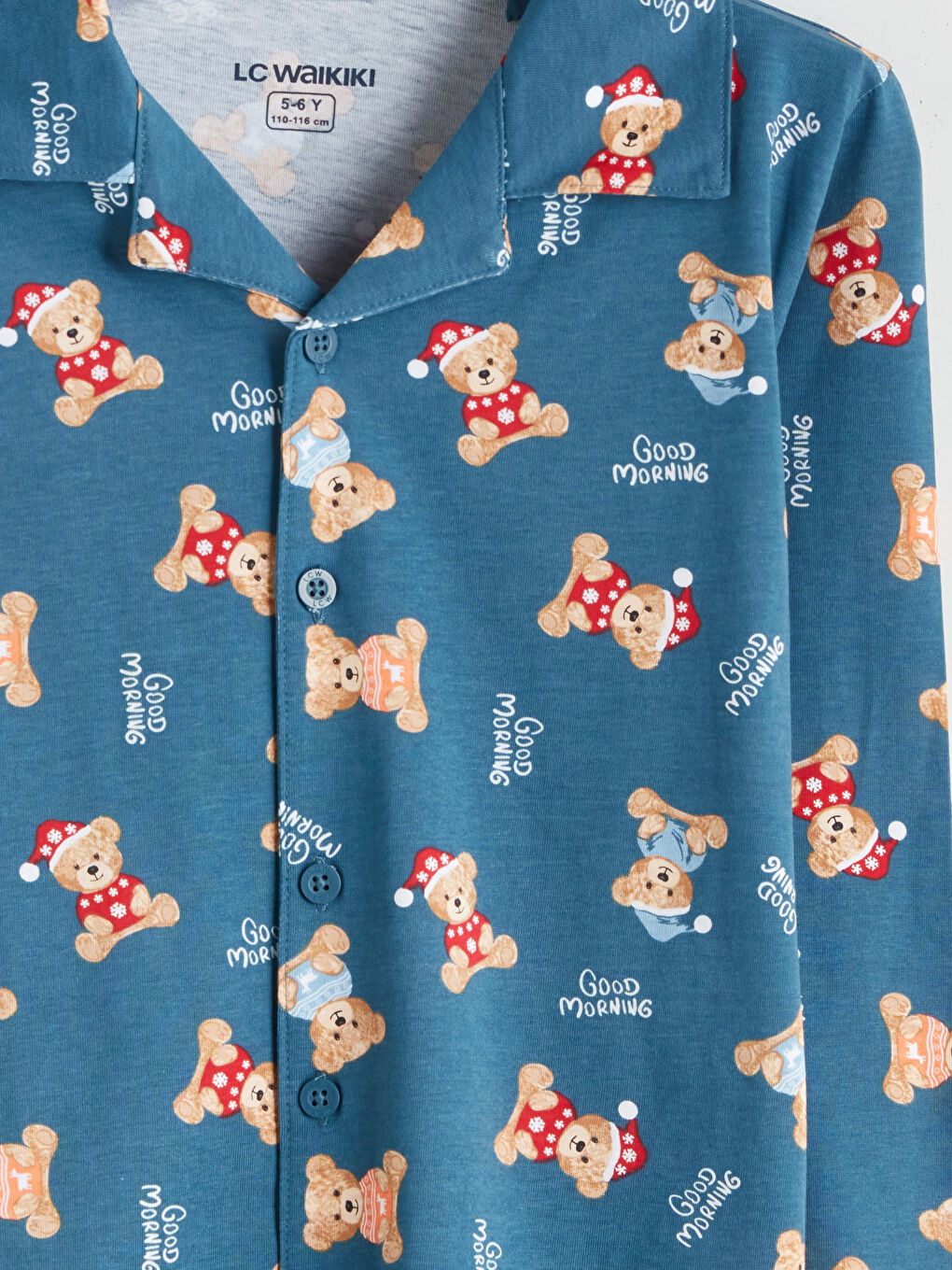 Пижамный комплект для мальчиков с отложным воротником на рождественскую тематику-5