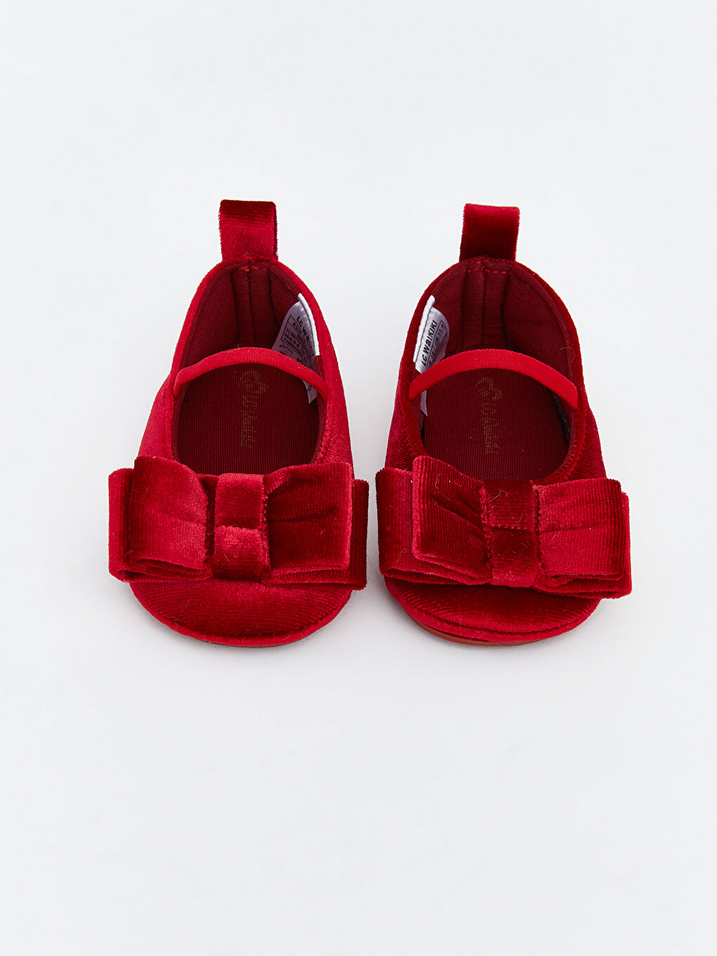 Kırmızı Fiyonk Detaylı Kız Bebek Babet-2