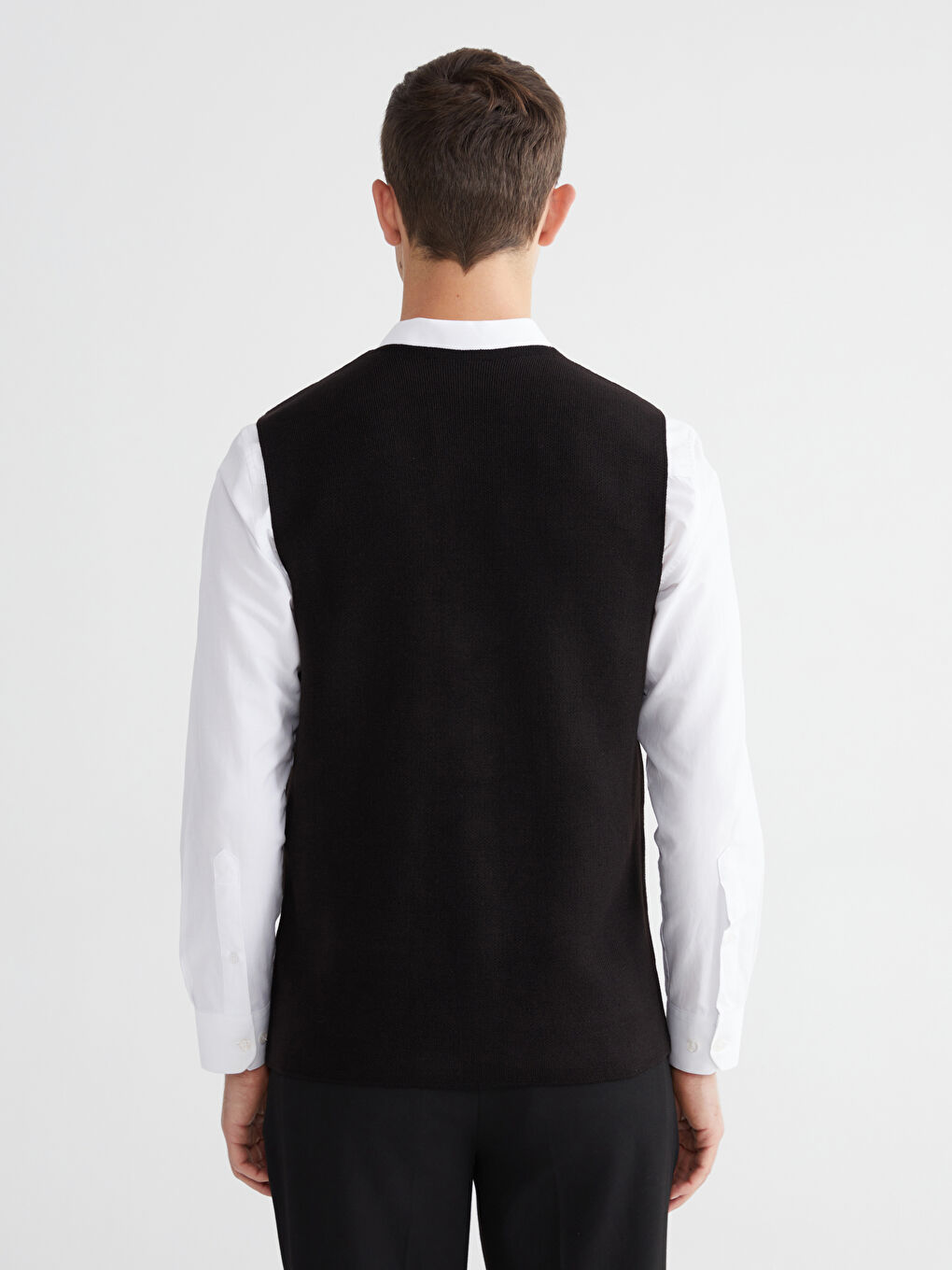 Siyah Standart Kalıp Erkek Klasik Yelek-3