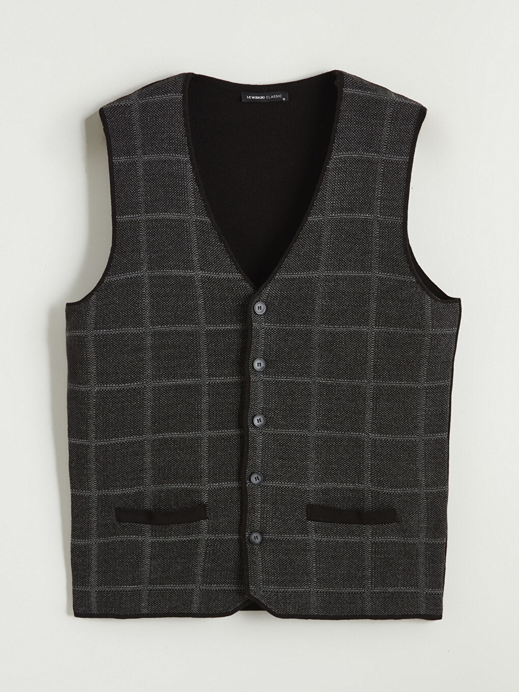 Siyah Standart Kalıp Erkek Klasik Yelek-4