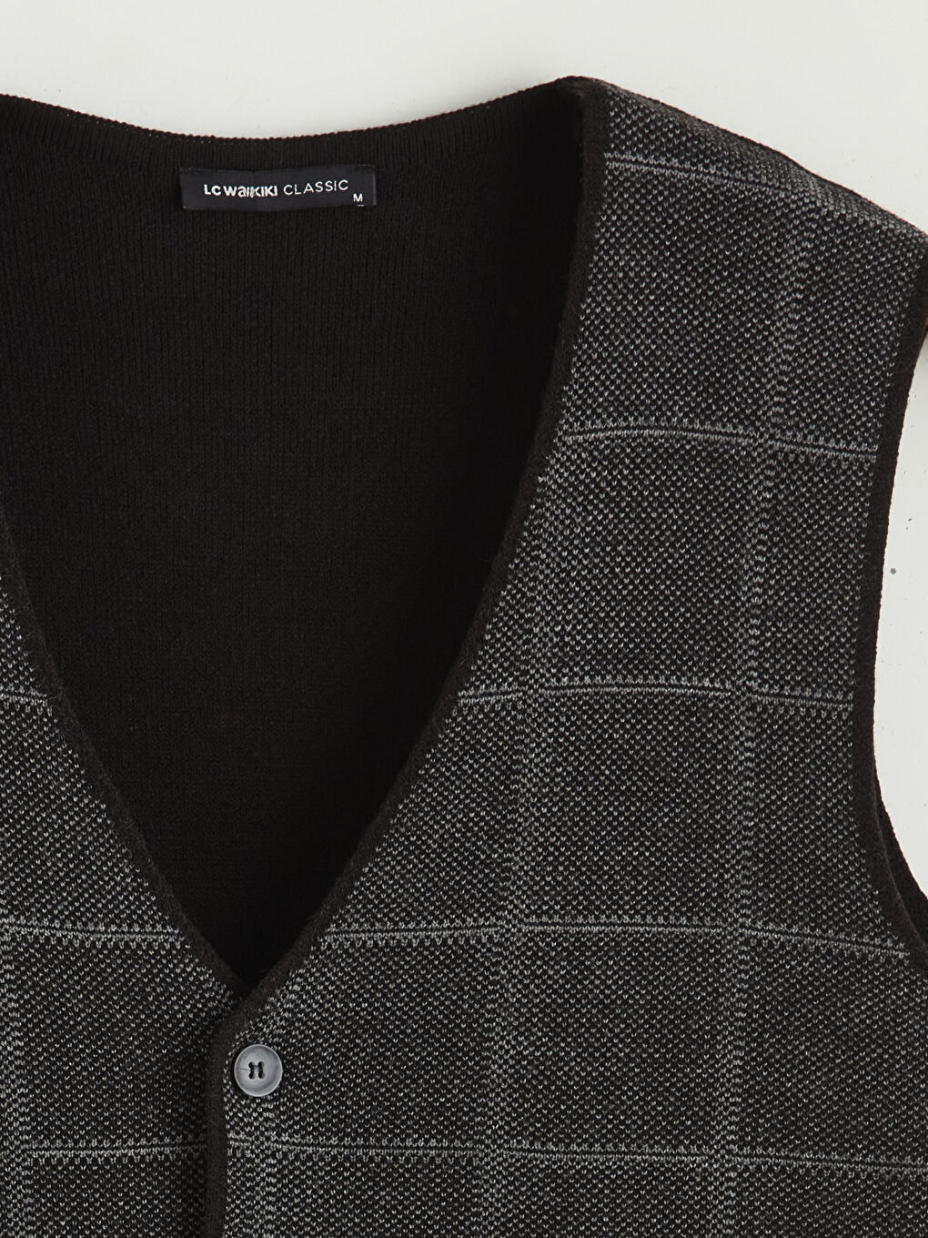 Siyah Standart Kalıp Erkek Klasik Yelek-5