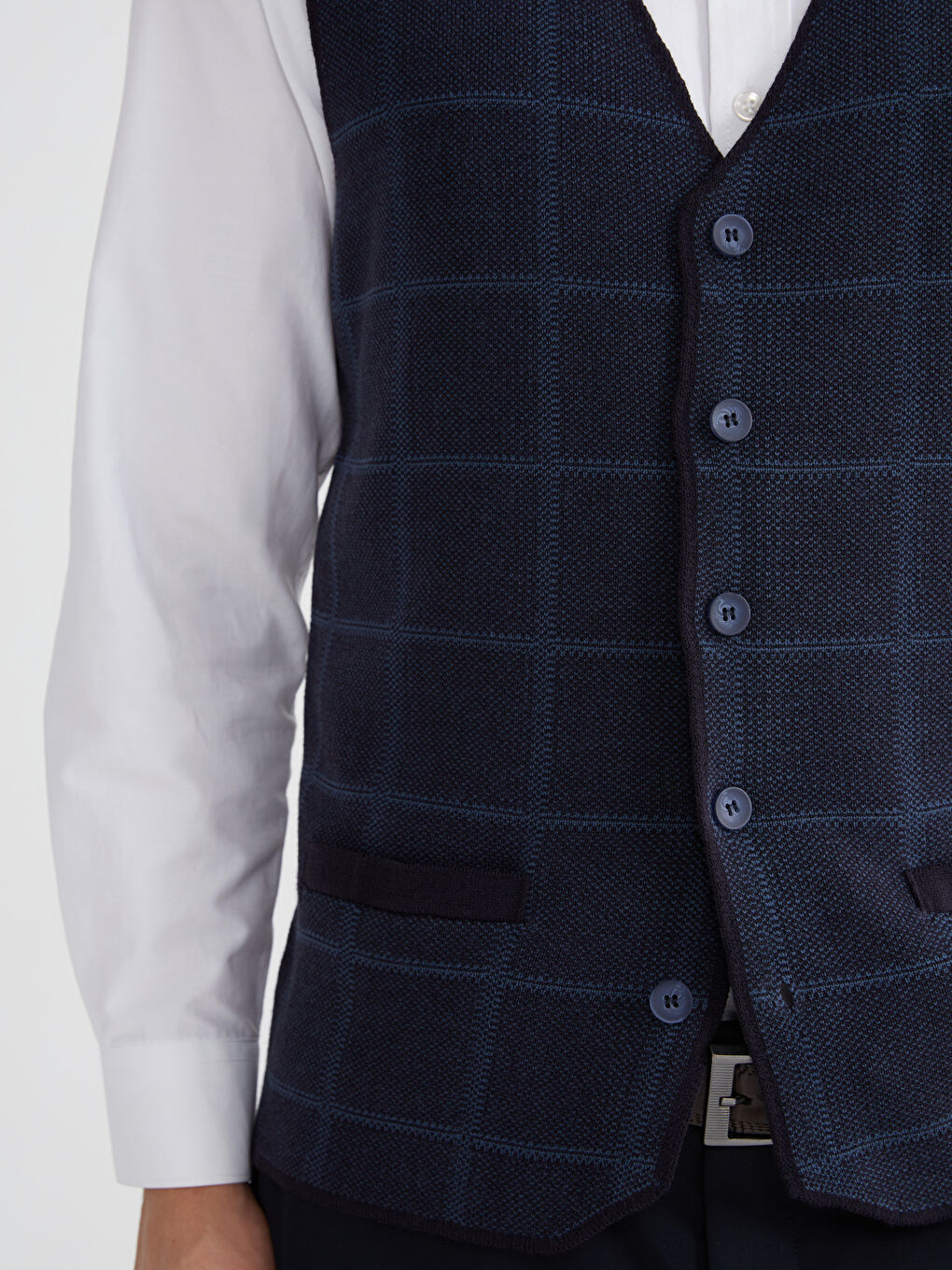 Lacivert Standart Kalıp Erkek Klasik Yelek-2