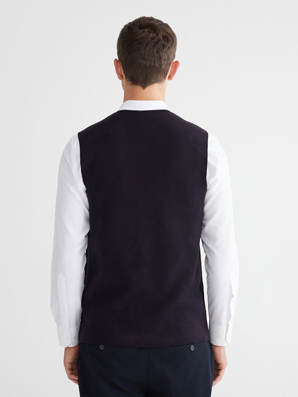 Lacivert Standart Kalıp Erkek Klasik Yelek-3