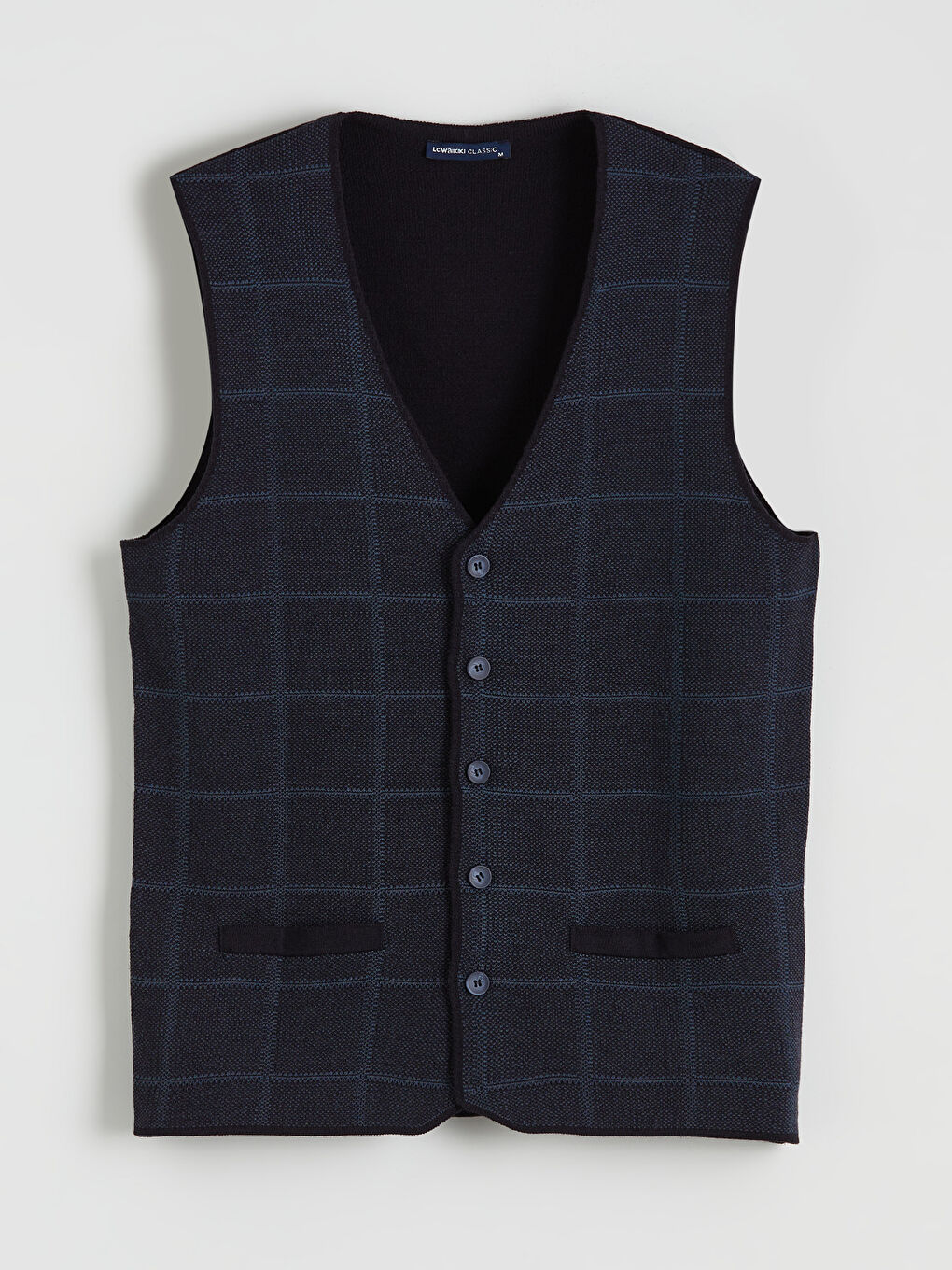 Lacivert Standart Kalıp Erkek Klasik Yelek-4