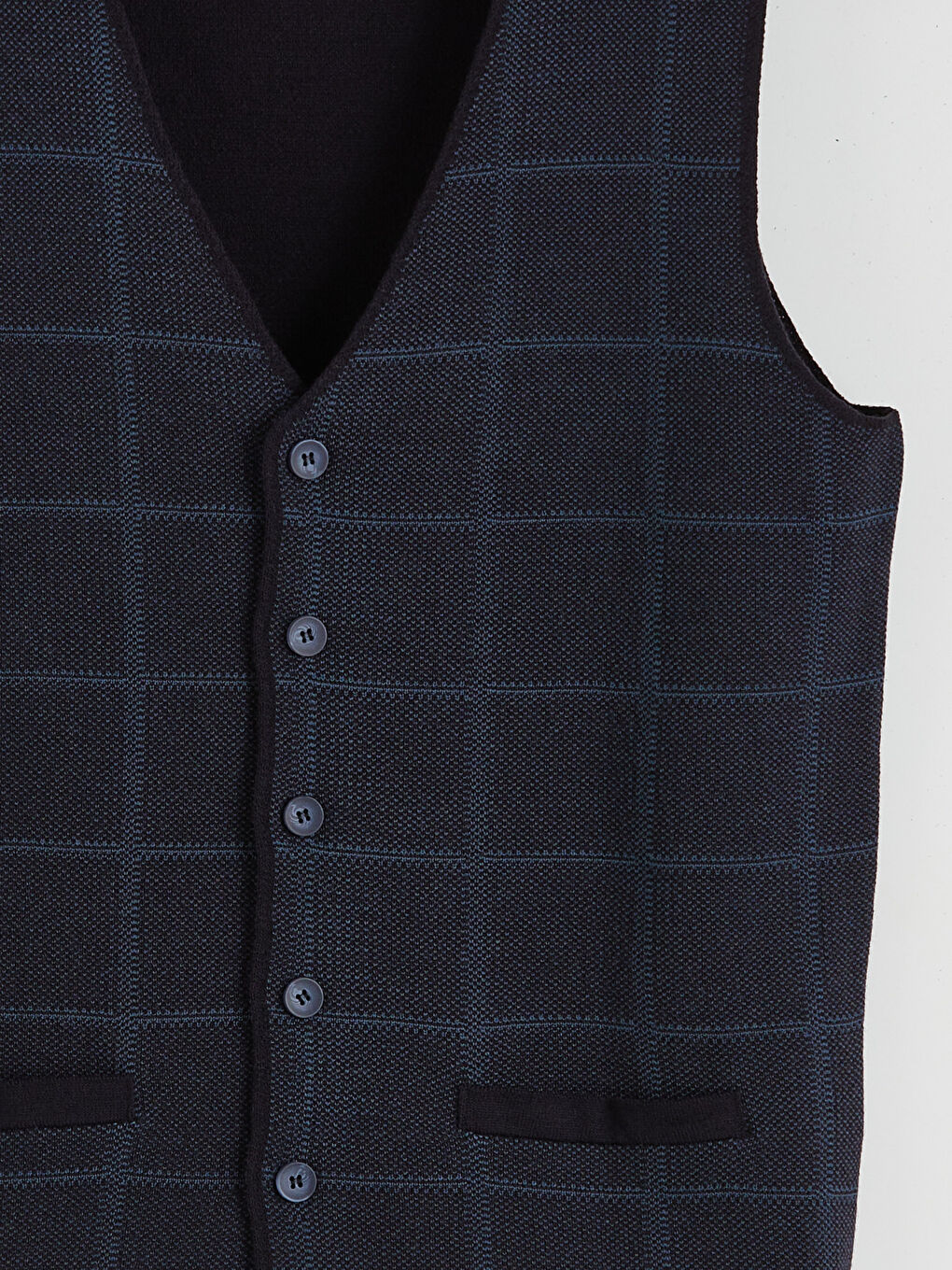 Lacivert Standart Kalıp Erkek Klasik Yelek-5