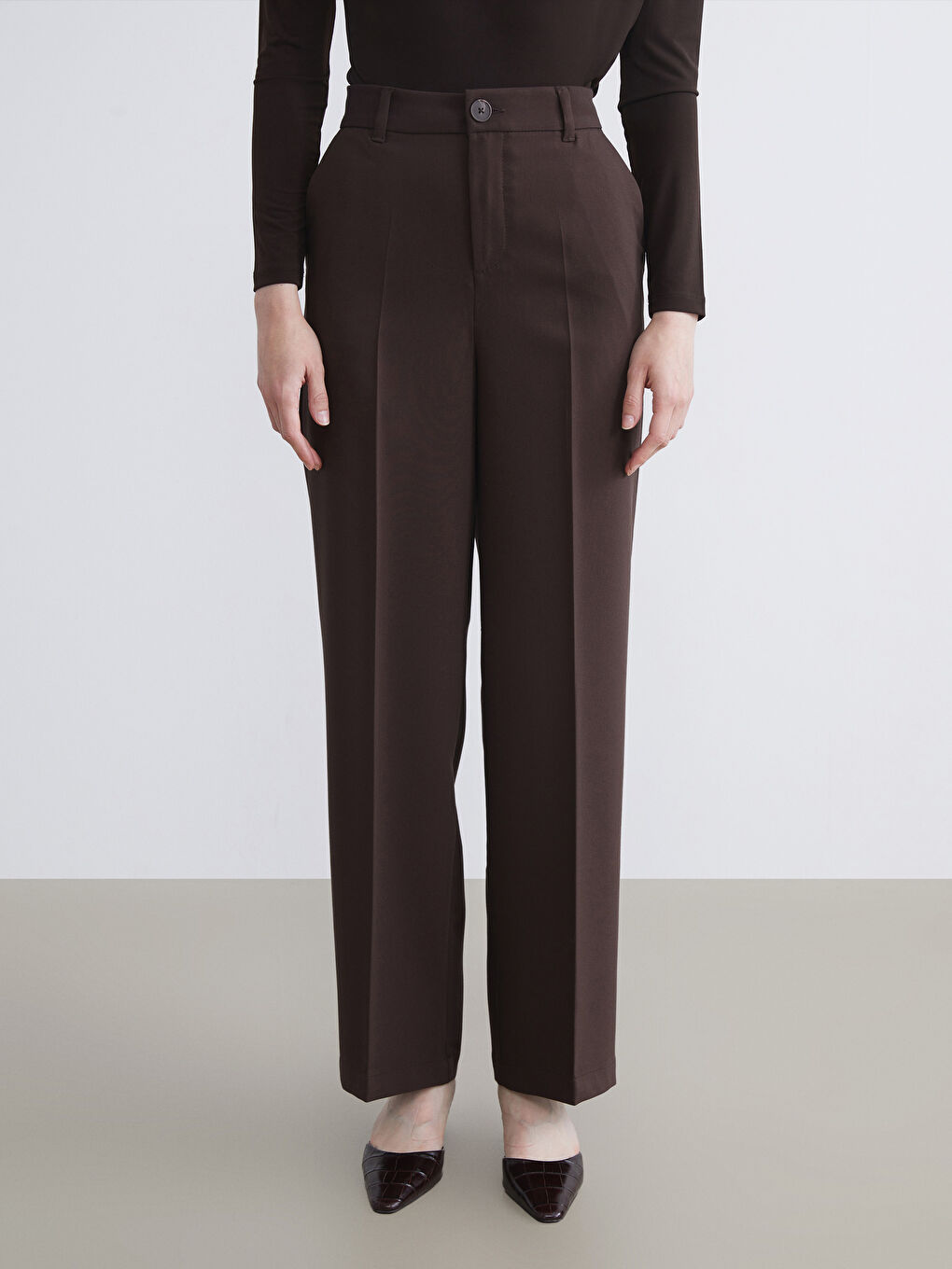 Loose Fit Wide Leg Women's Trousers-1