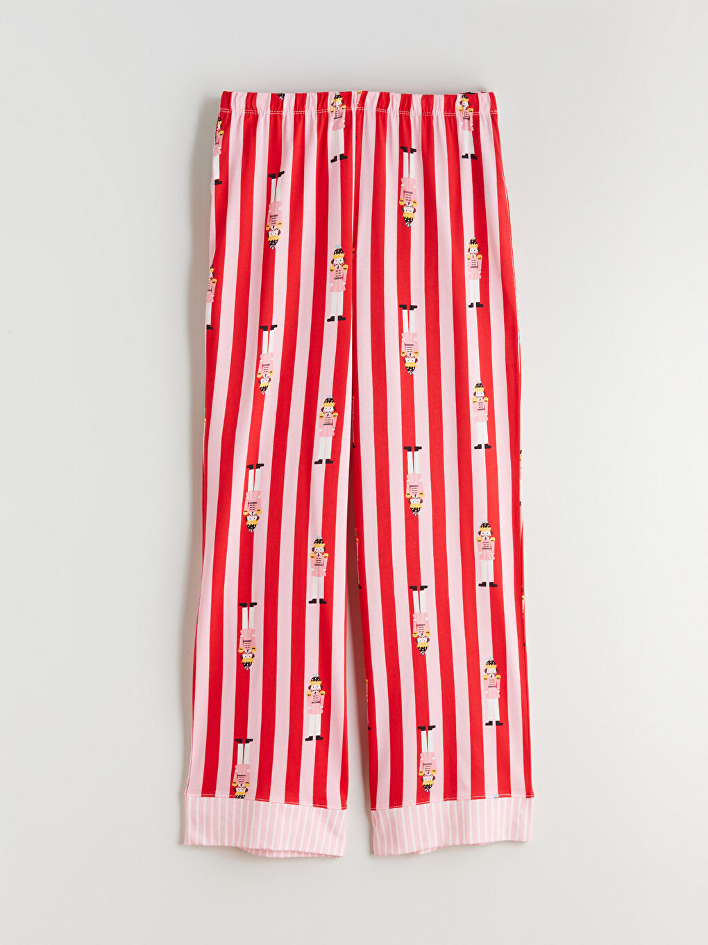 Pembe Beli Lastikli Desenli Kadın Pijama Altı