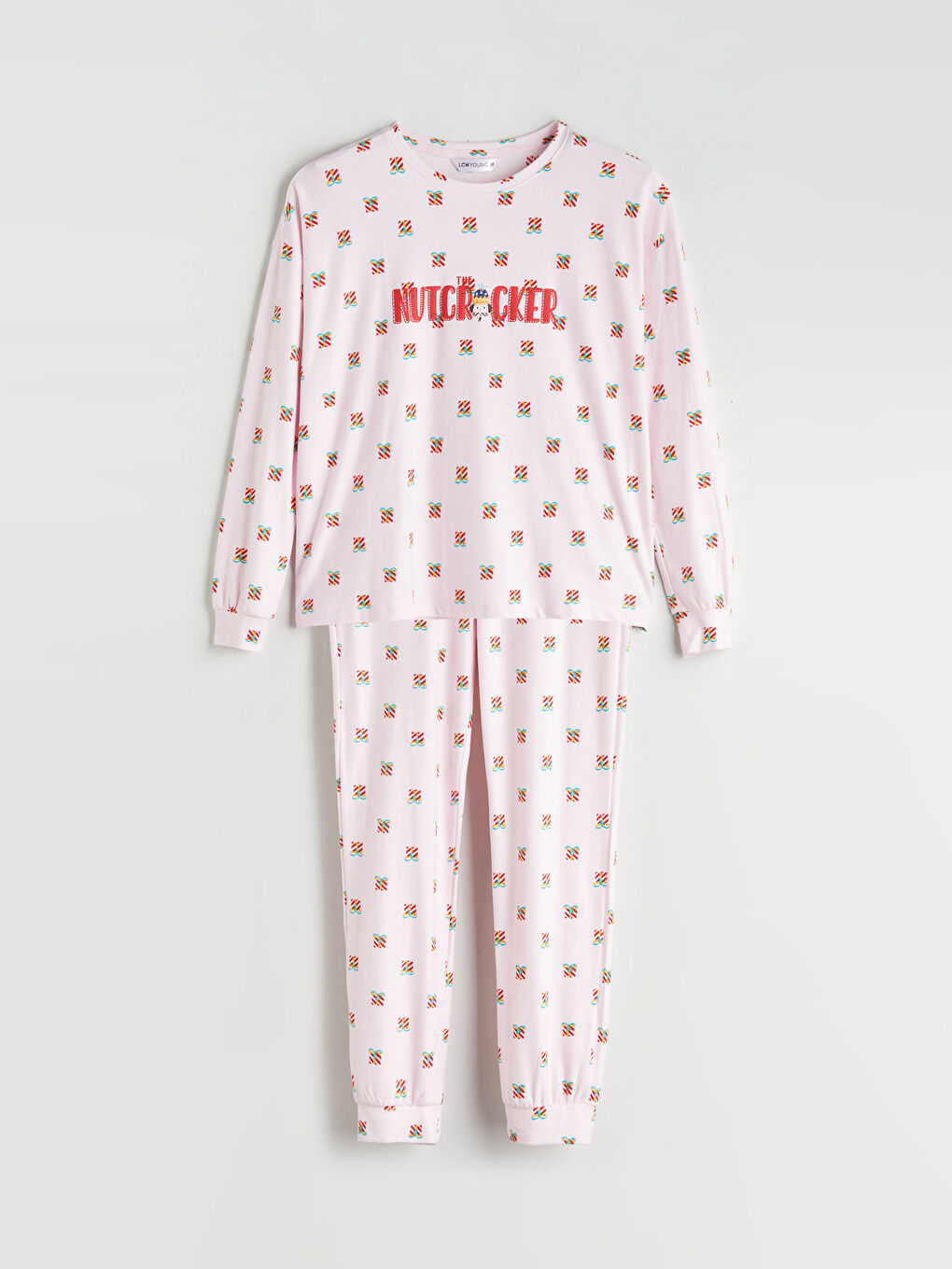 Crew Neck Patterned Women's Pyjama Set-4