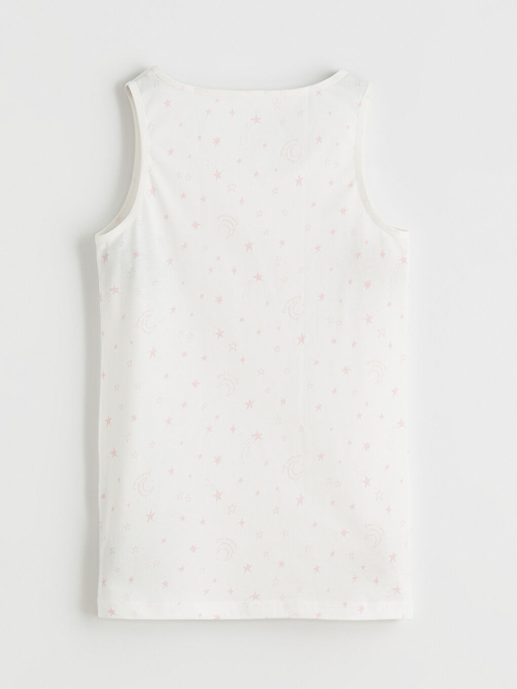 Ekru Baskılı Askılı Pamuklu Kız Çocuk Atlet-1