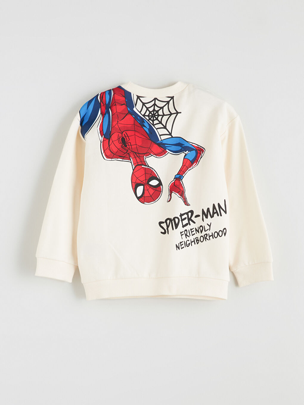Bej Spider-Man Baskılı Erkek Çocuk Sweatshirt-1