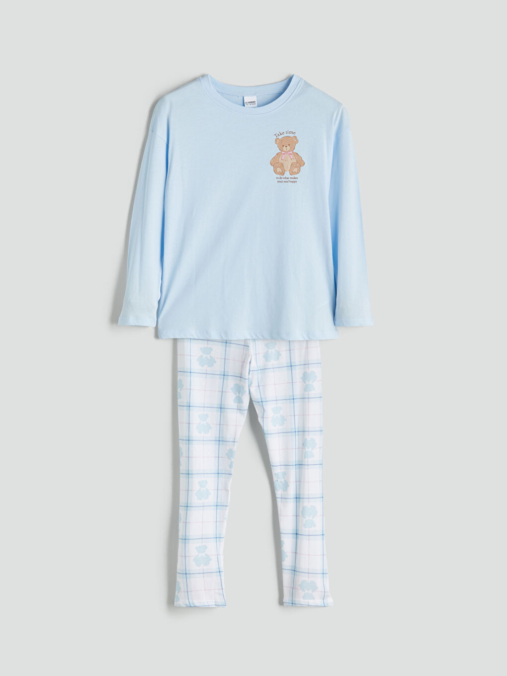Crew Neck Girls' Pyjama Set