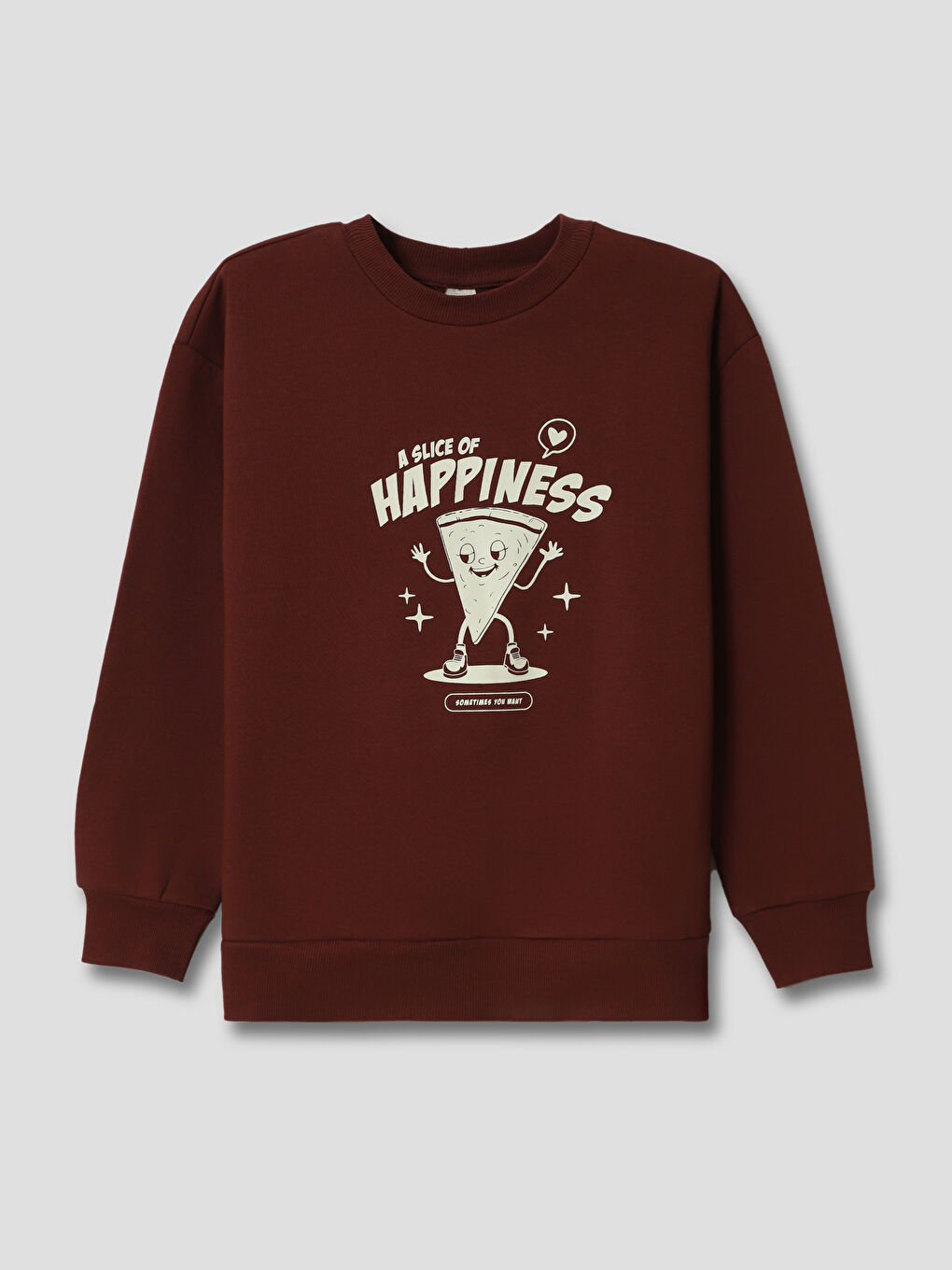 كنزة رياضية برقبة دائرية للبنات