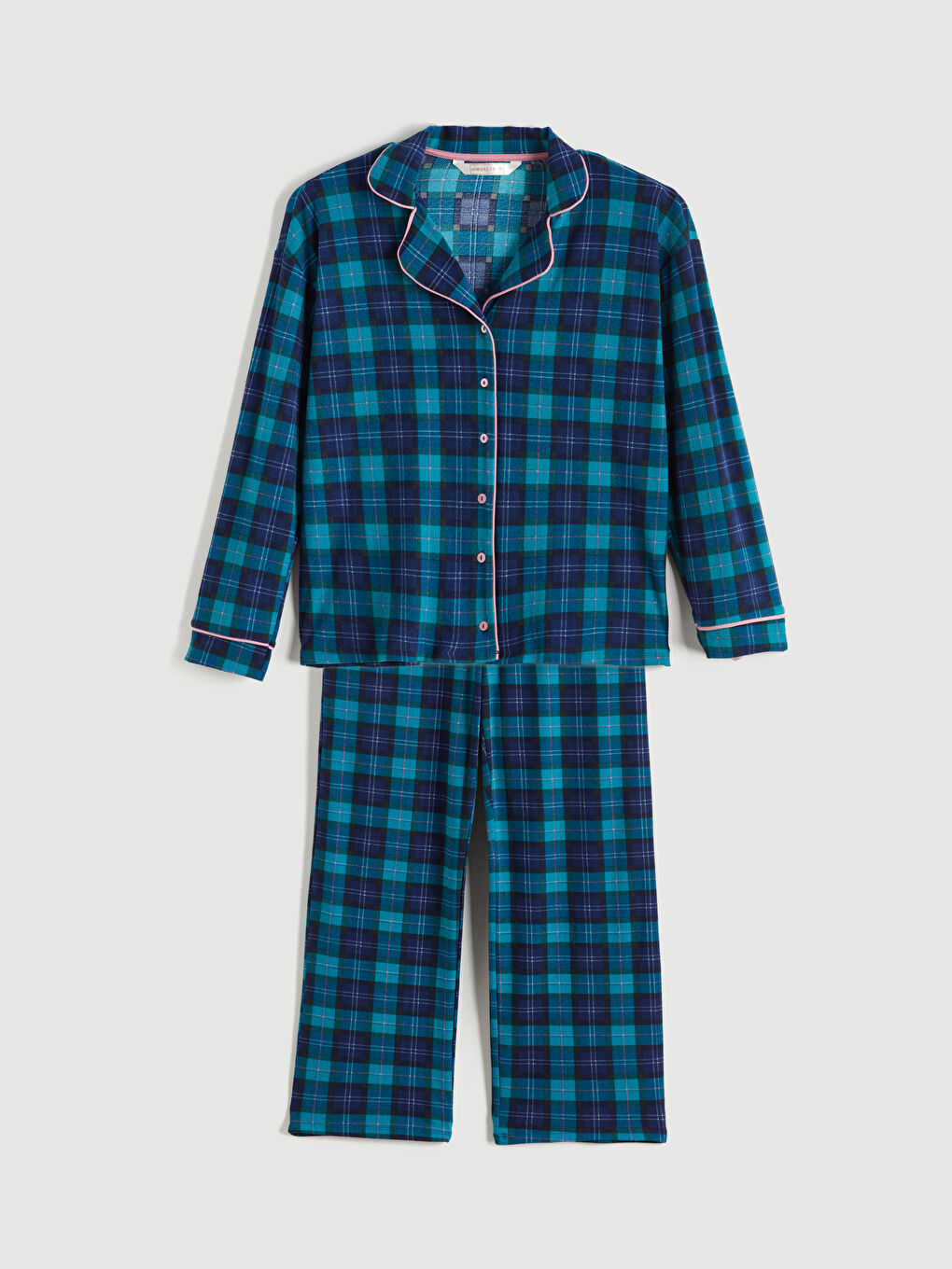 طقم بيجاما نساء بكارو بياقة بلي كول-4