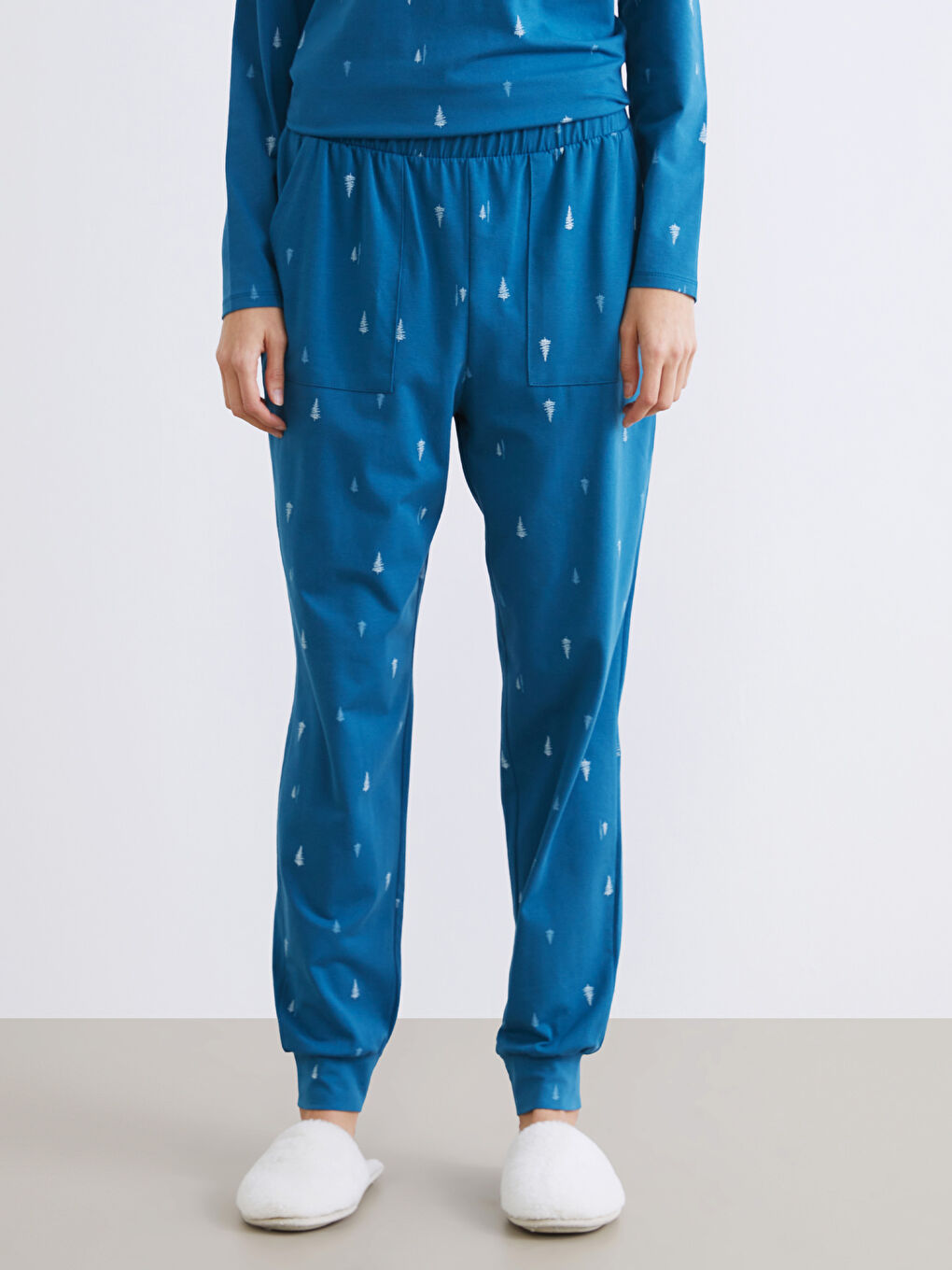 Elasticated Waist Printed Women's Jogger Pyjama Bottoms-1