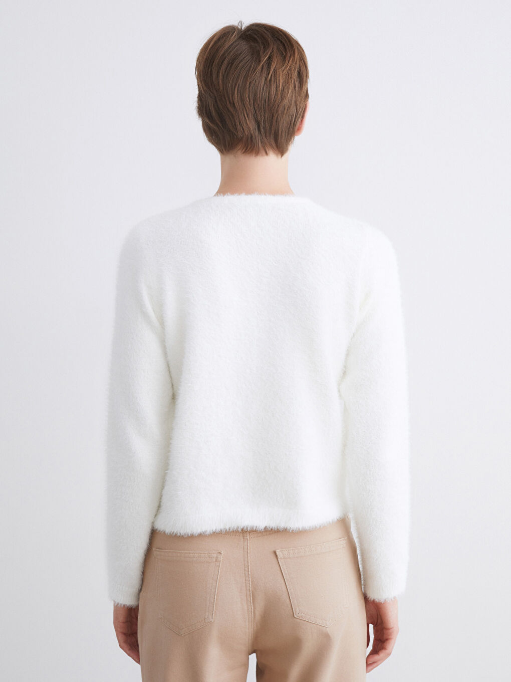 Crew Neck Women's Knitwear Cardigan-1