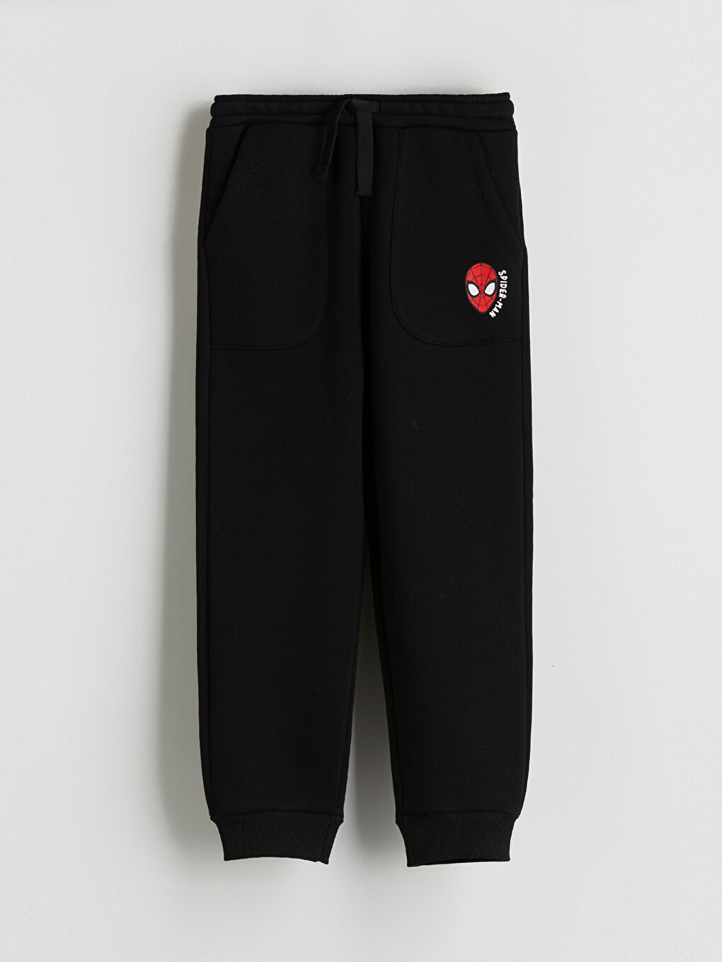 Siyah Beli Lastikli Spider-Man Baskılı Erkek Çocuk Jogger Eşofman Altı
