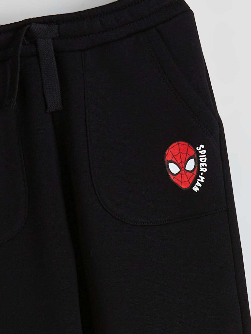Siyah Beli Lastikli Spider-Man Baskılı Erkek Çocuk Jogger Eşofman Altı-1