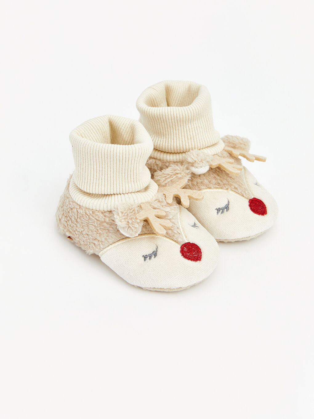 Bej Çoraplı Kız Bebek Panduf