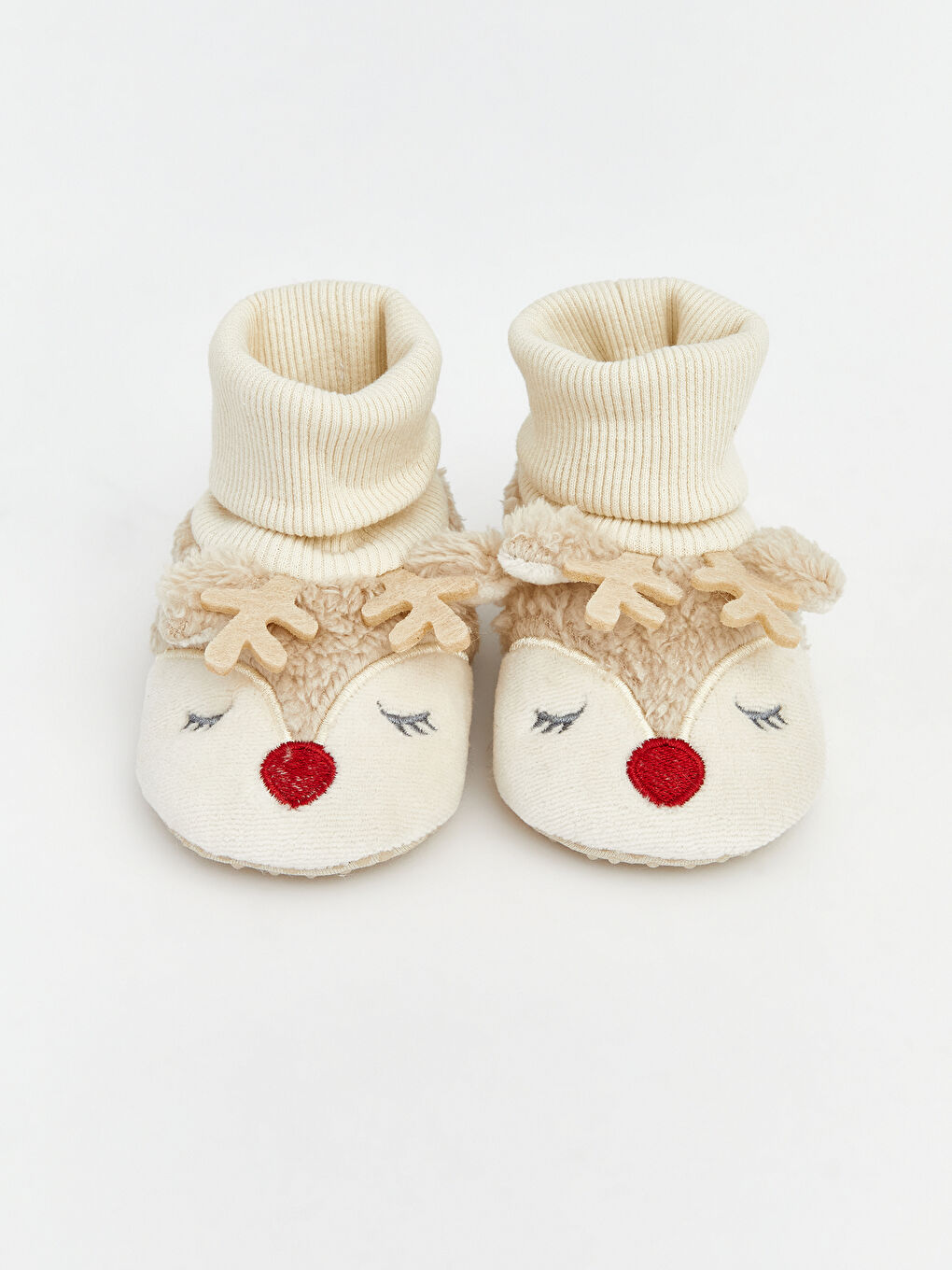 Bej Çoraplı Kız Bebek Panduf-2