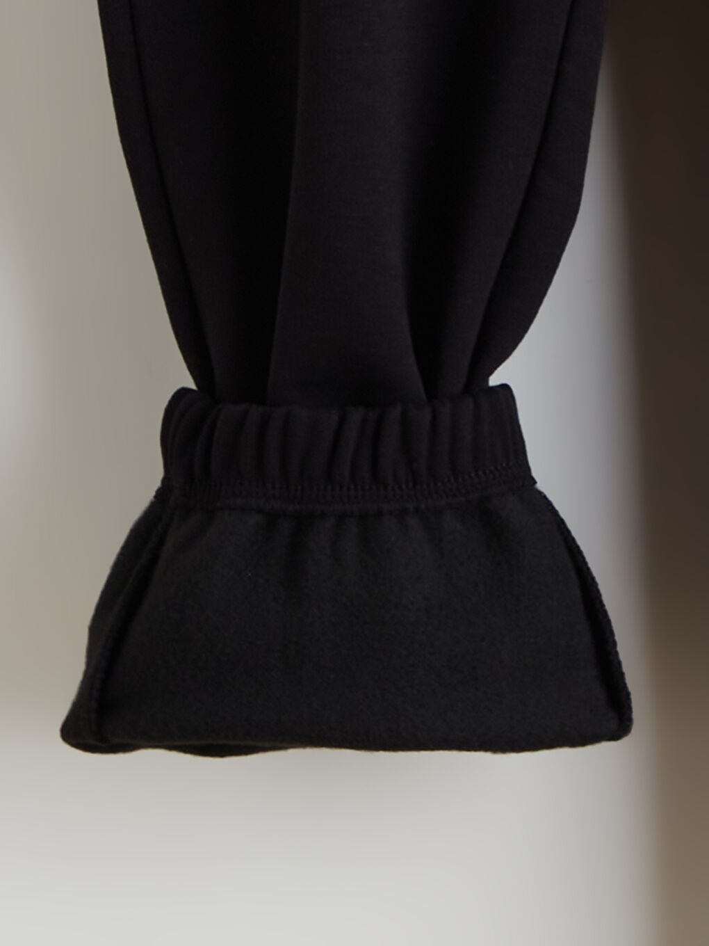 Siyah Beli Lastikli Kız Çocuk Jogger Eşofman Alt-1