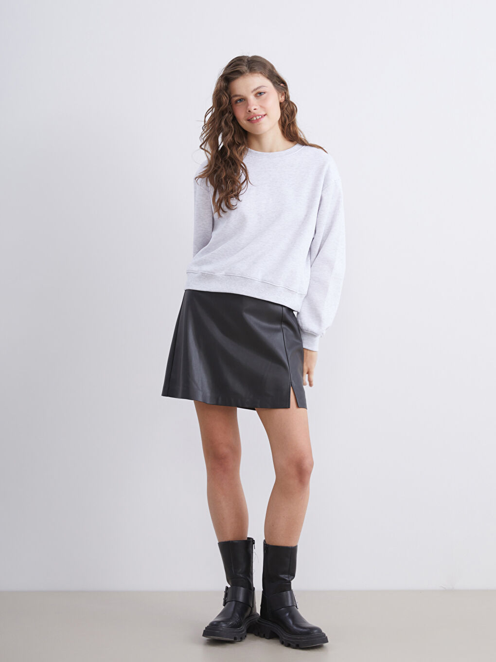 Women's Leather Look Short Skirt
