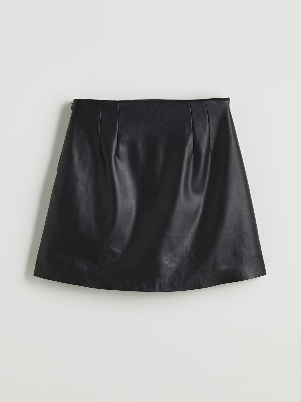 Women's Leather Look Short Skirt-5