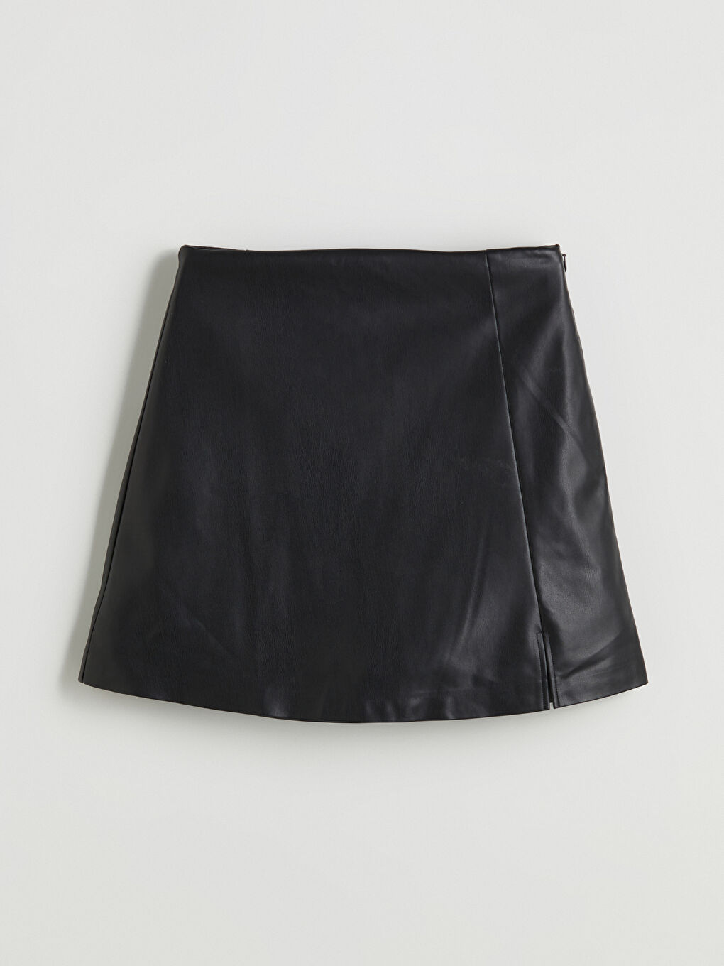 Women's Leather Look Short Skirt-6