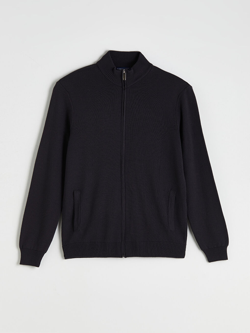 Antrasit Standart Kalıp Dik Yaka Erkek Triko Hırka-4