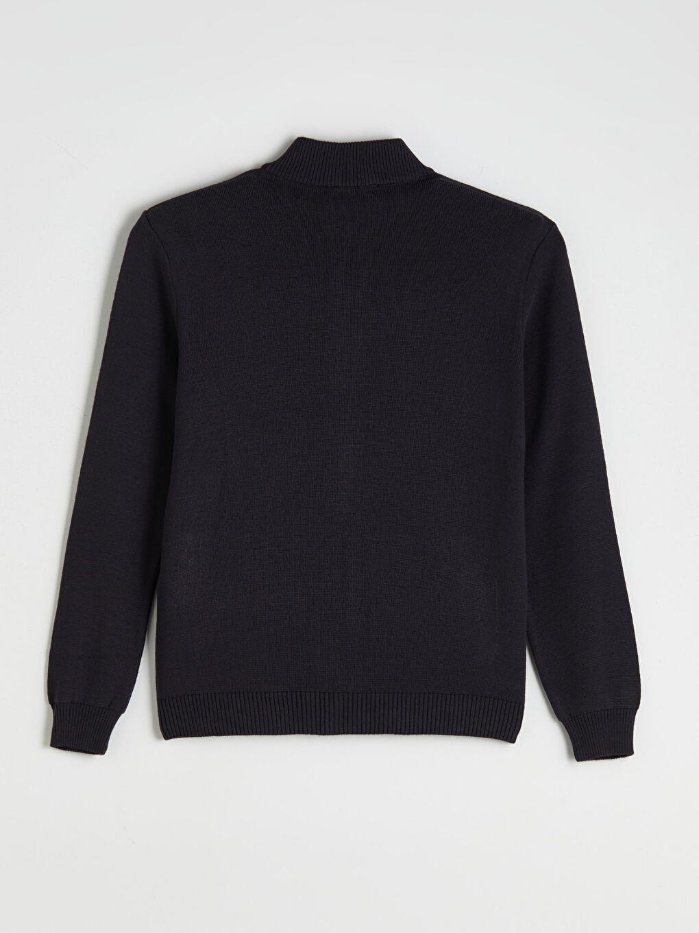 Antrasit Standart Kalıp Dik Yaka Erkek Triko Hırka-5