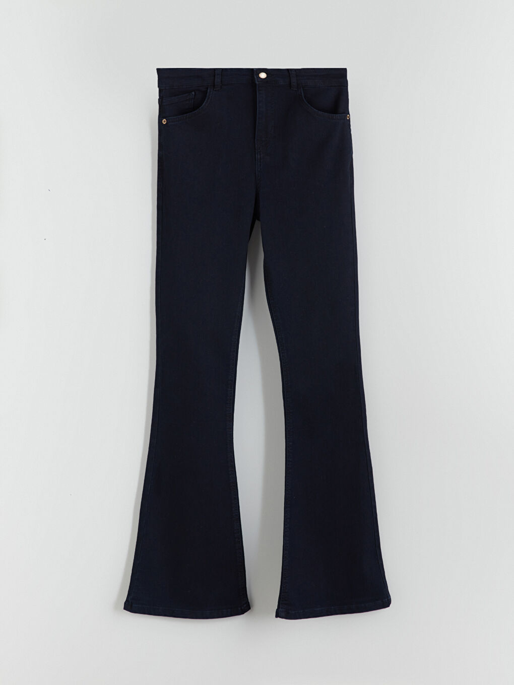 Lacivert Flare Kadın Jean Pantolon-4