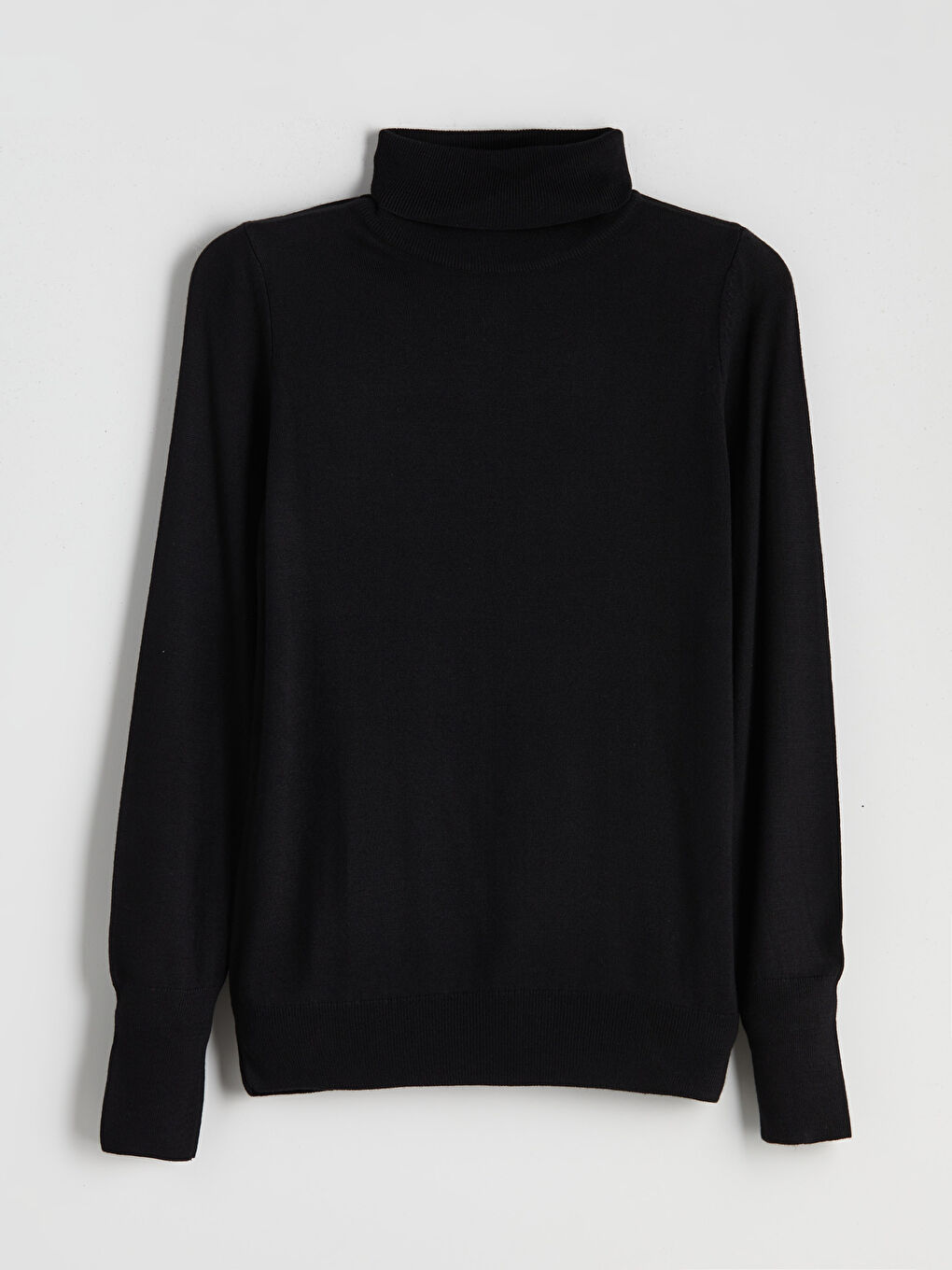 Siyah Balıkçı Yaka Kadın Triko Kazak-8