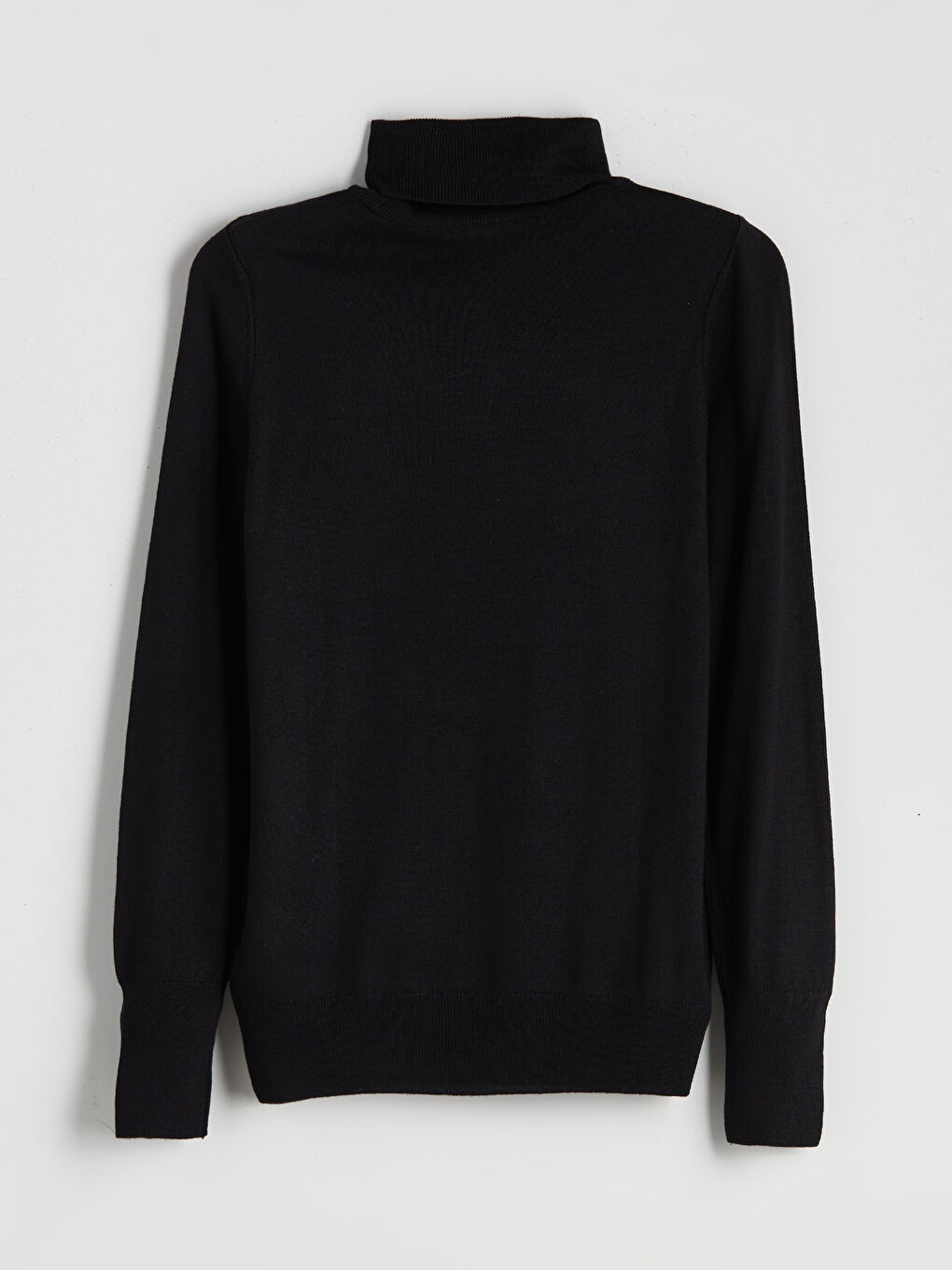 Siyah Balıkçı Yaka Kadın Triko Kazak-9