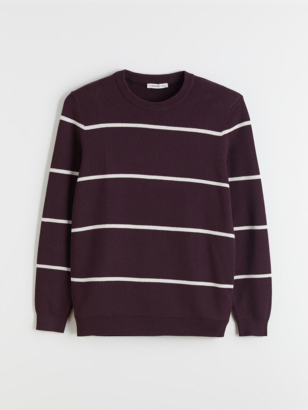 Pull-over en Tricot Rayé pour Hommes Col Rond-4
