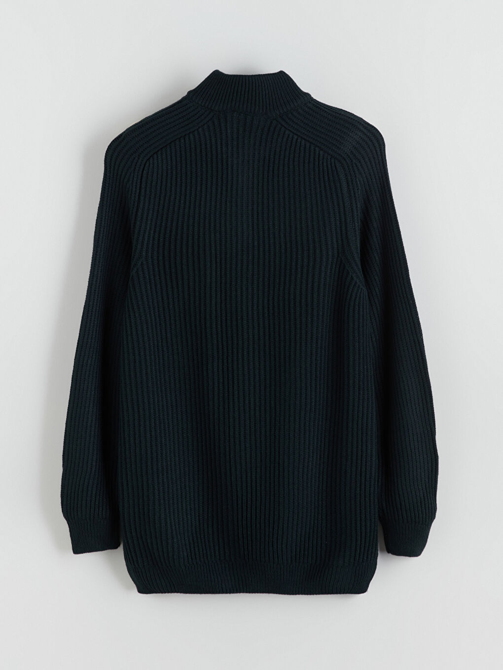 سترة تريكو كم طويل بياقة قمع للرجال-5